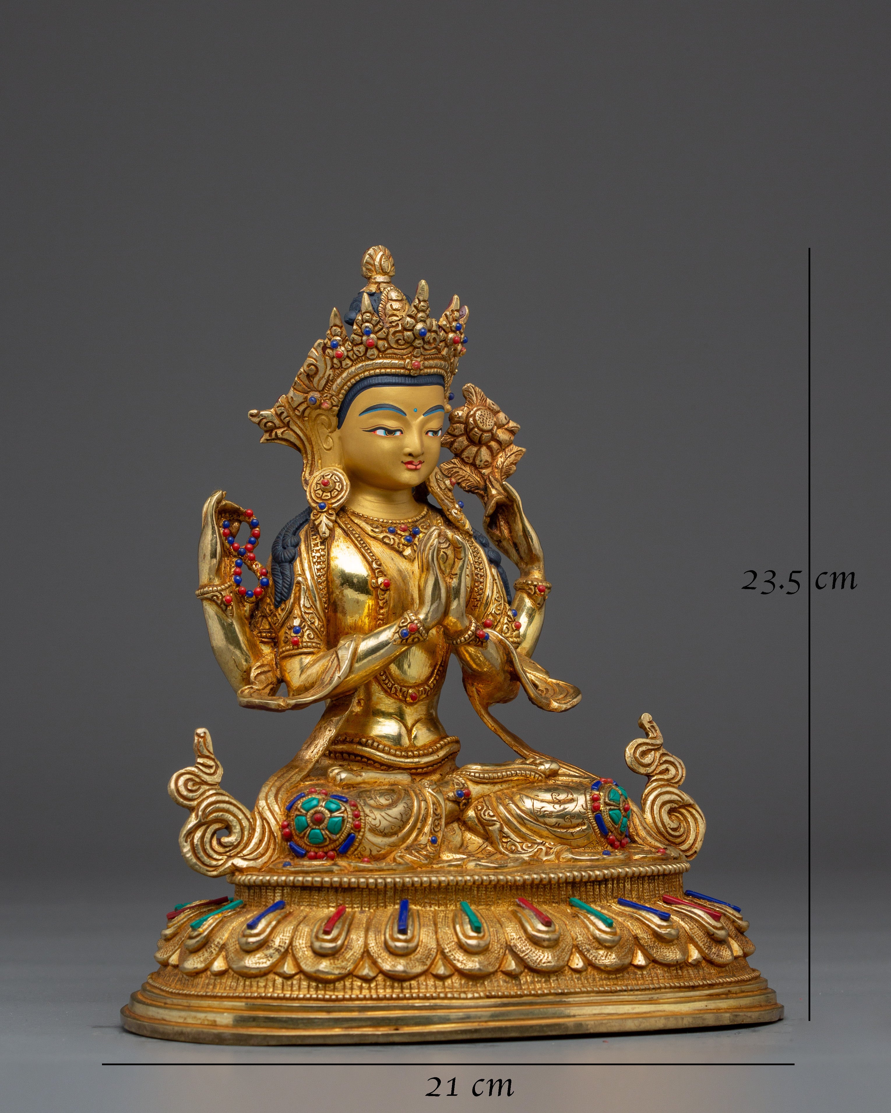 Handcrafted Chenrezig Copper Artwork