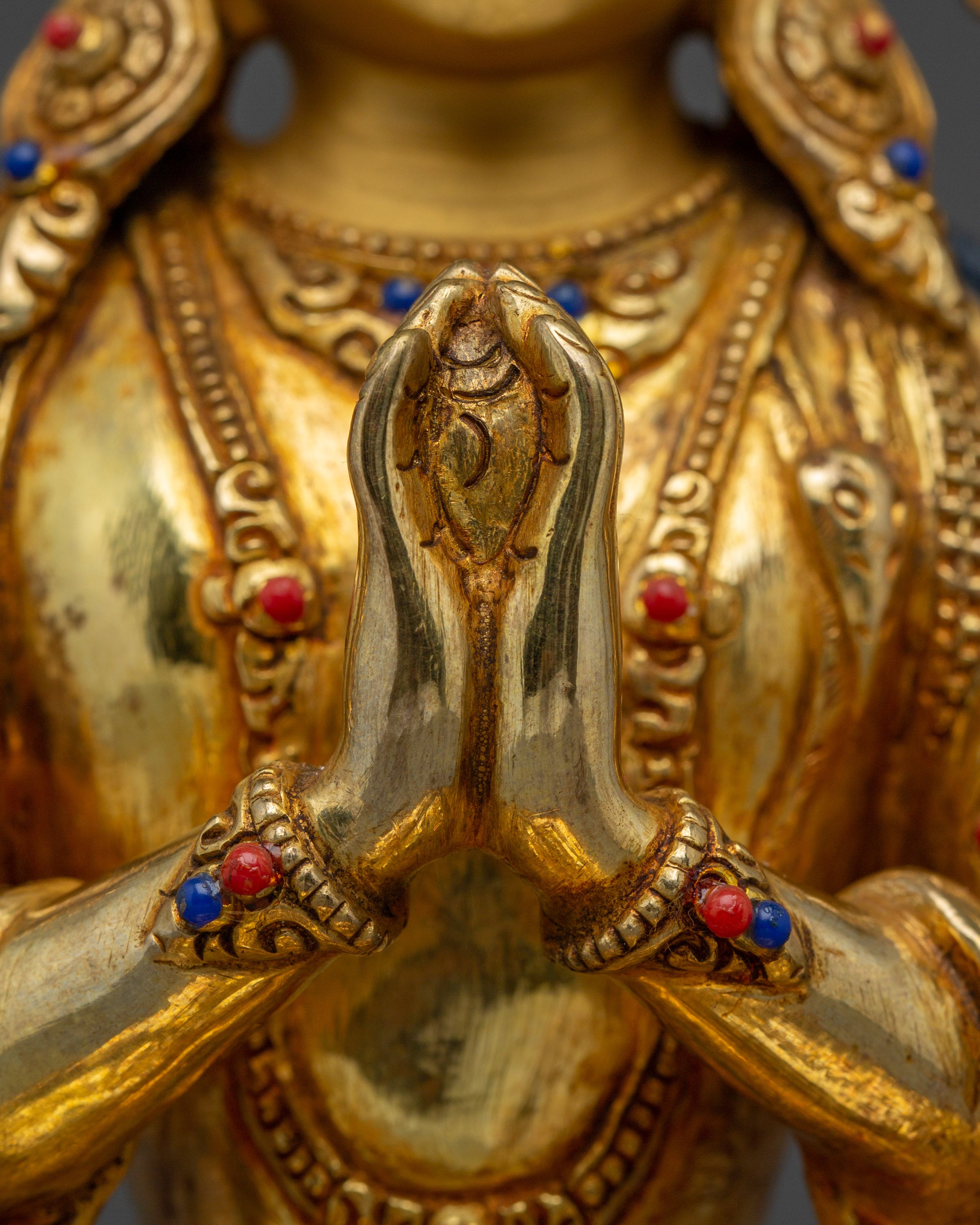 Handcrafted Chenrezig Copper Artwork | Meditation and Spiritual Decor