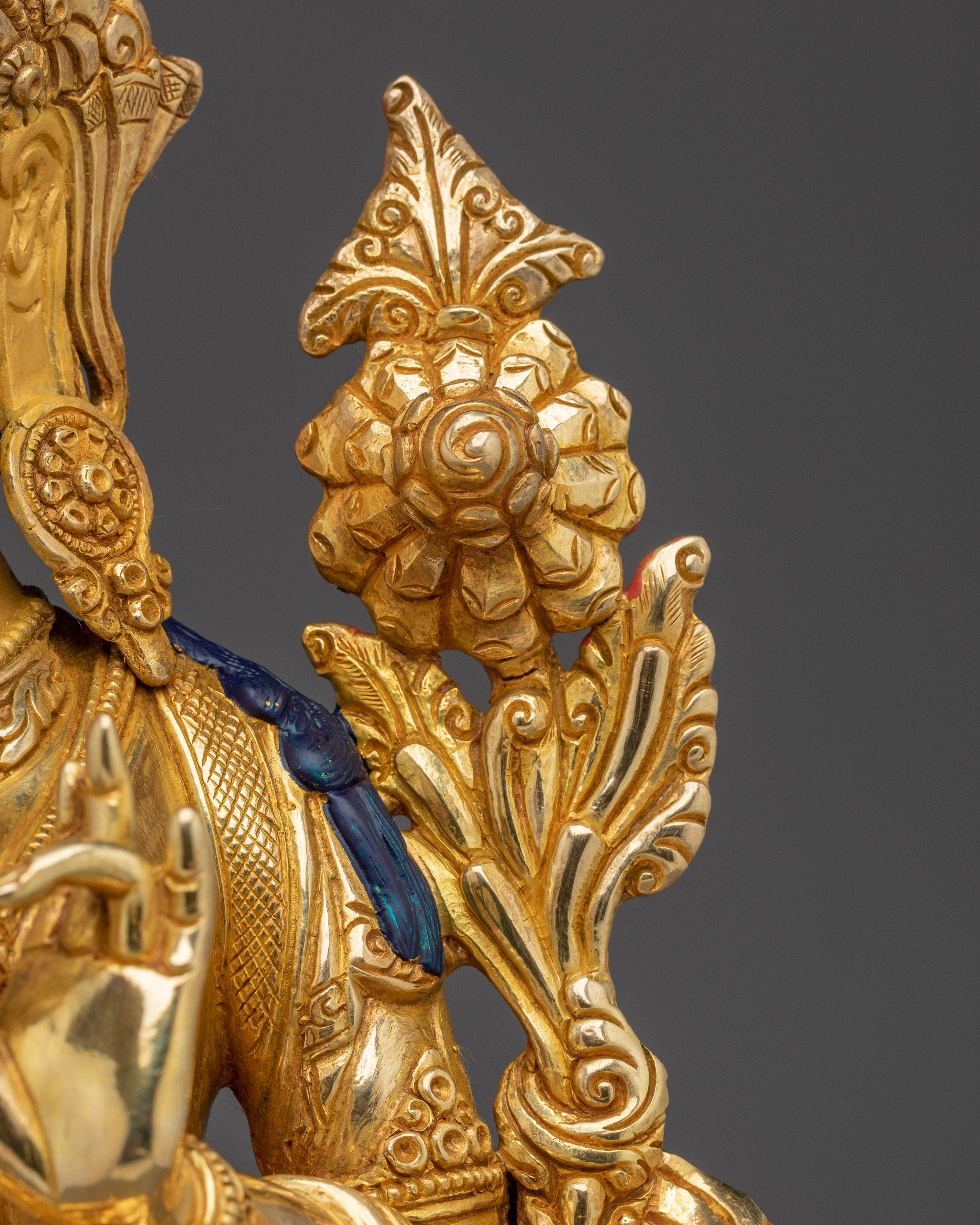 Green Tara 24K Gold Gilded Copper Statue | Bodhisattva of Compassion and Protection
