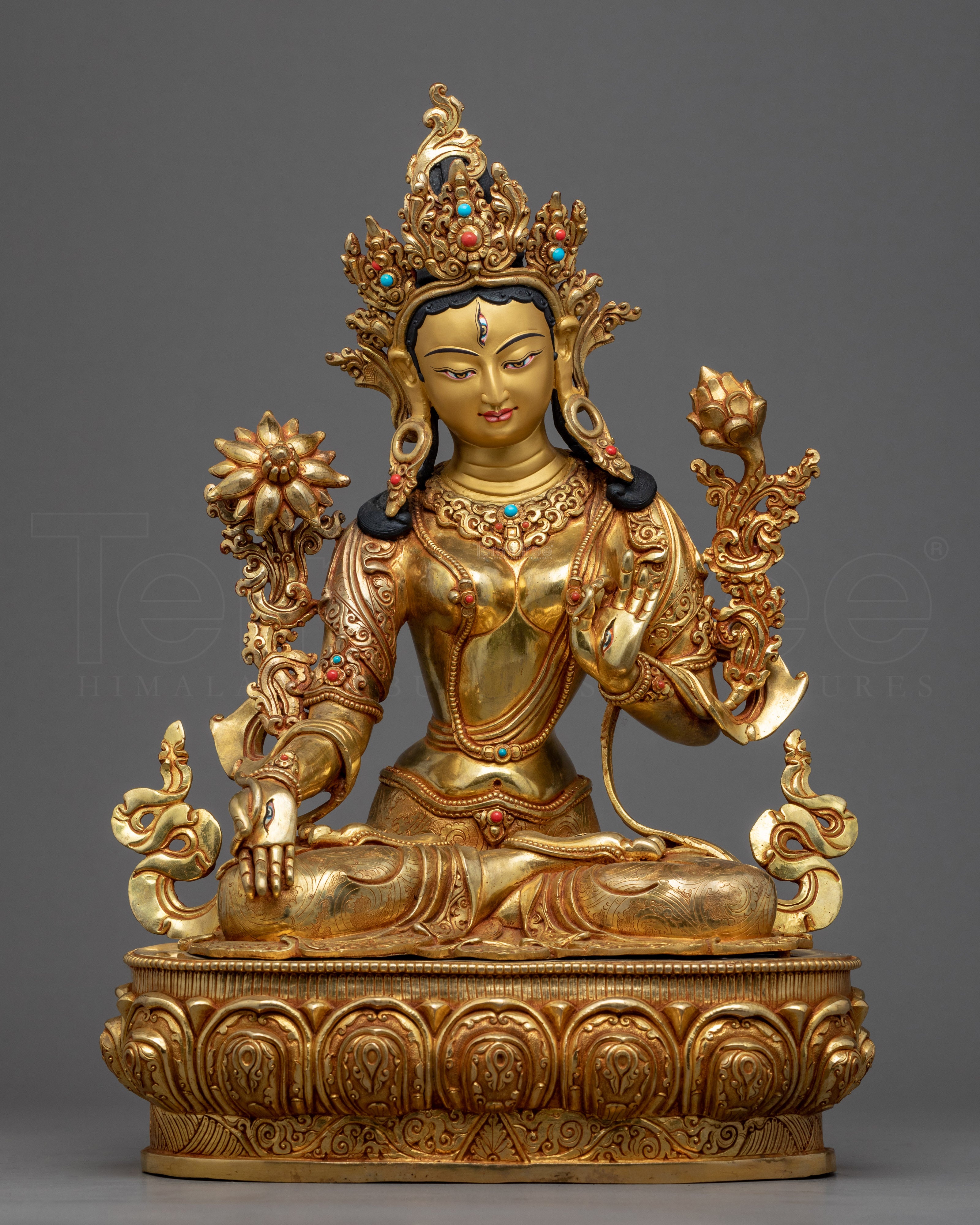 White Tara Female Buddha Sculpture | Handcrafted Long-Life Deity