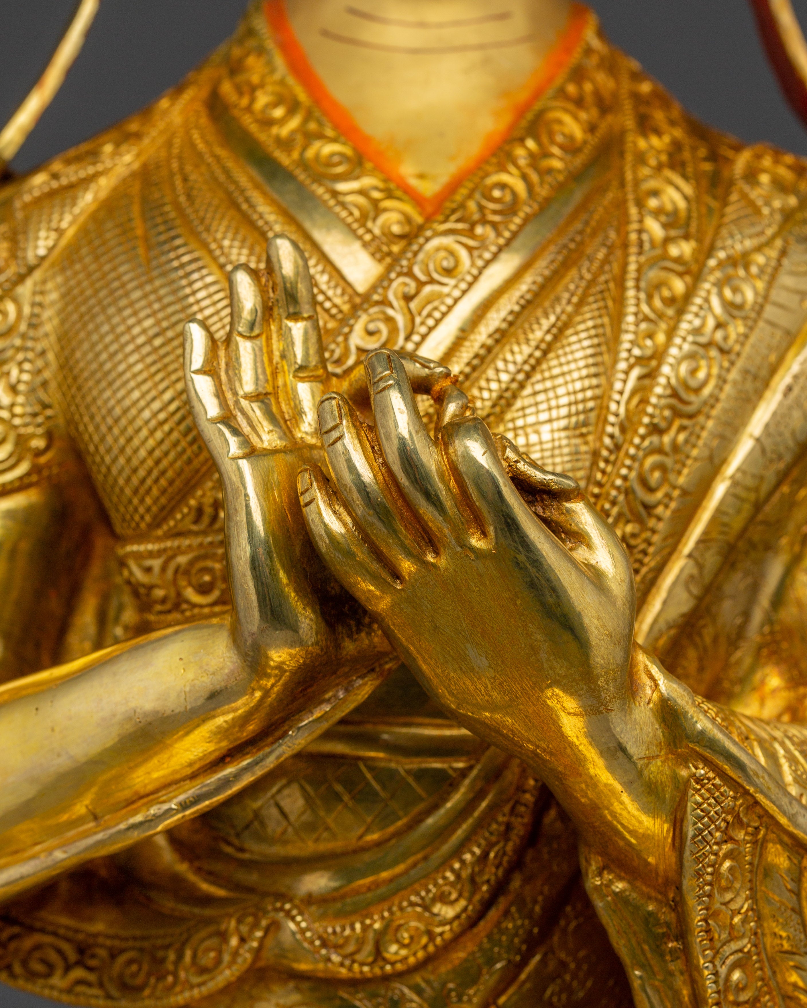 Tsongkhapa Statue Set: Himalayan Handmade Artwork
