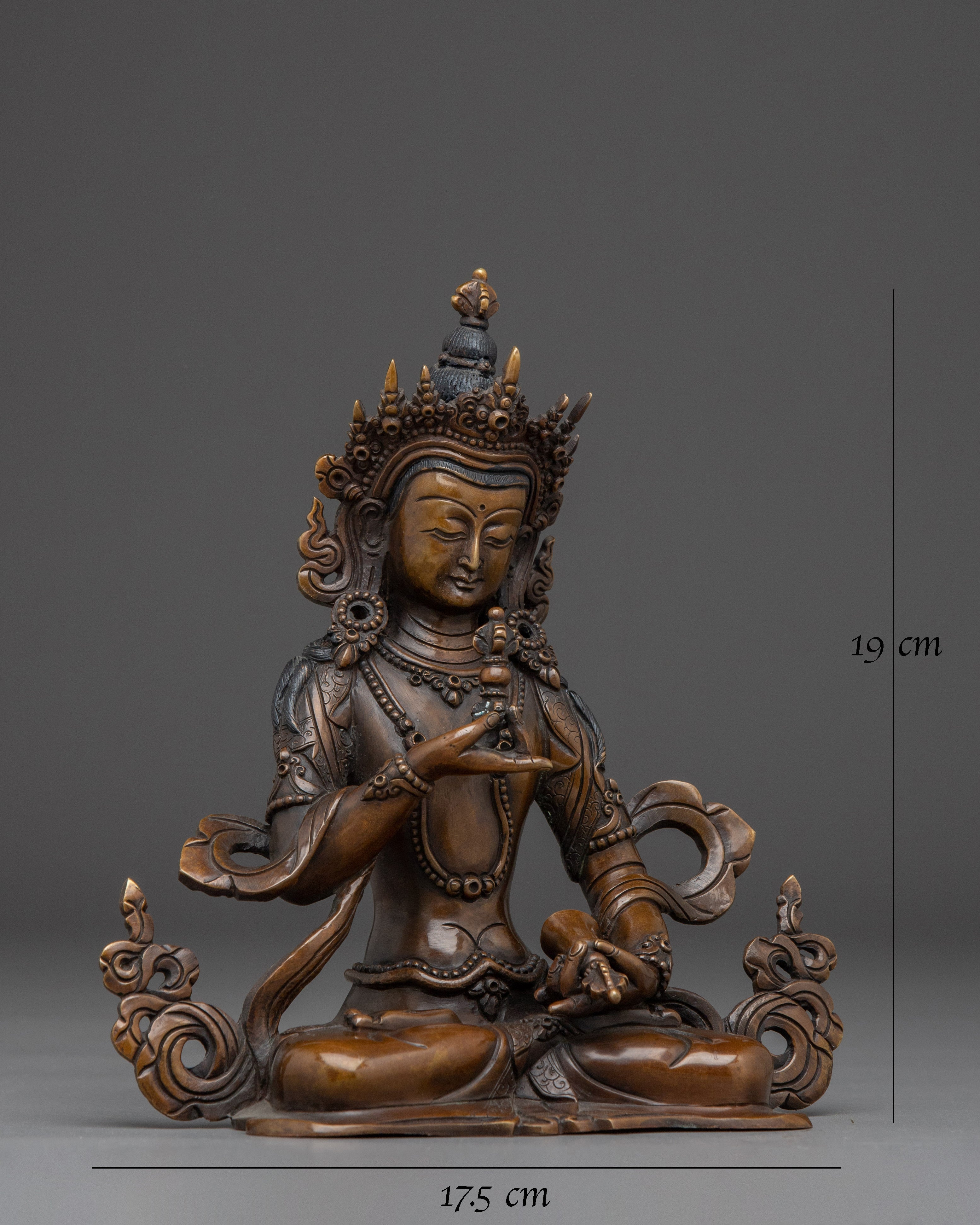Oxidized Copper Bodhisattva Statue set