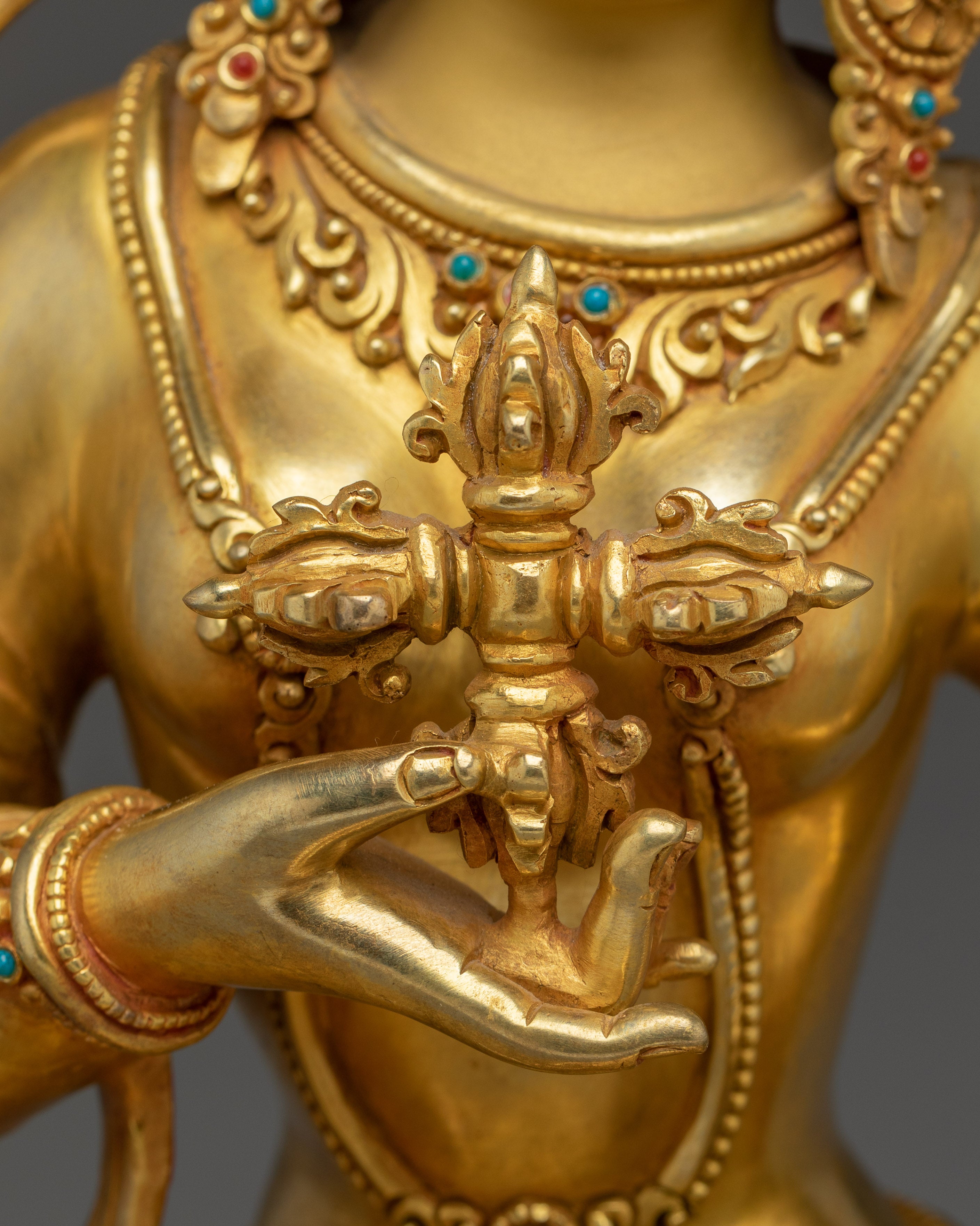 Vajravidarana Statue in 24K Gold-Gilded | Copper Buddhist Deity Handmade in Nepal