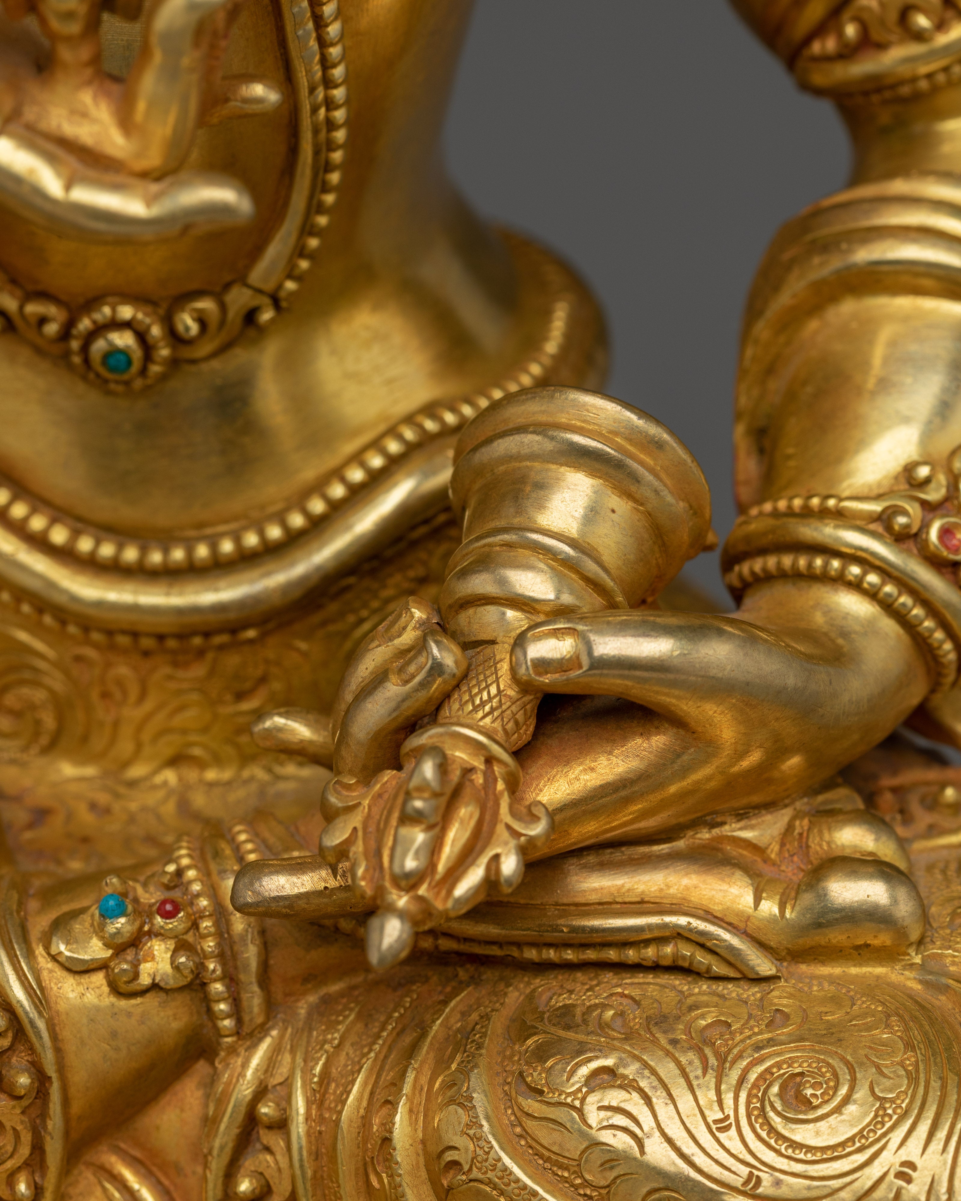 Vajravidarana Statue in 24K Gold-Gilded | Copper Buddhist Deity Handmade in Nepal