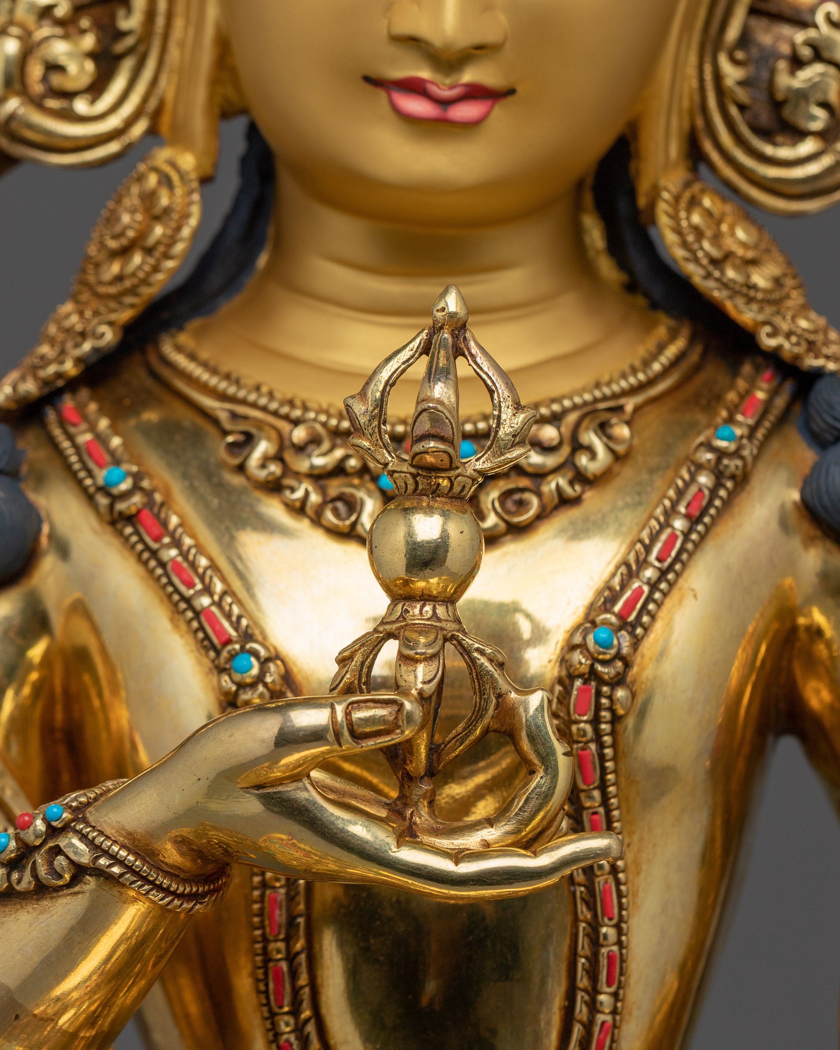 Vajrasattva 24K Gold Gilded Copper Statue | Spirituality, and Home Altar Decor