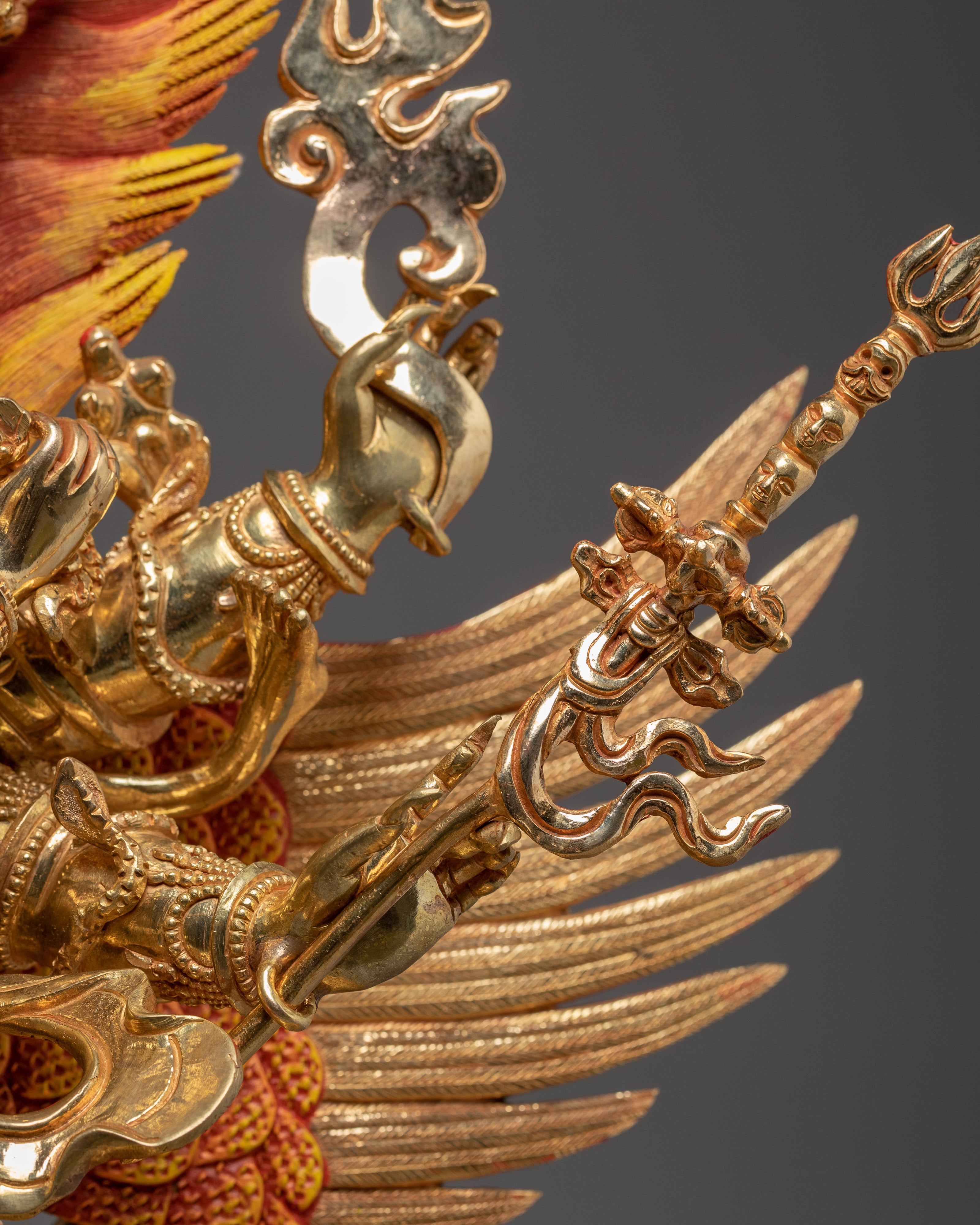 Handmade Vajrakilaya Statue 24K Gold-Gilded | Protector Copper Sculpture for Altar & Tibetan Practice