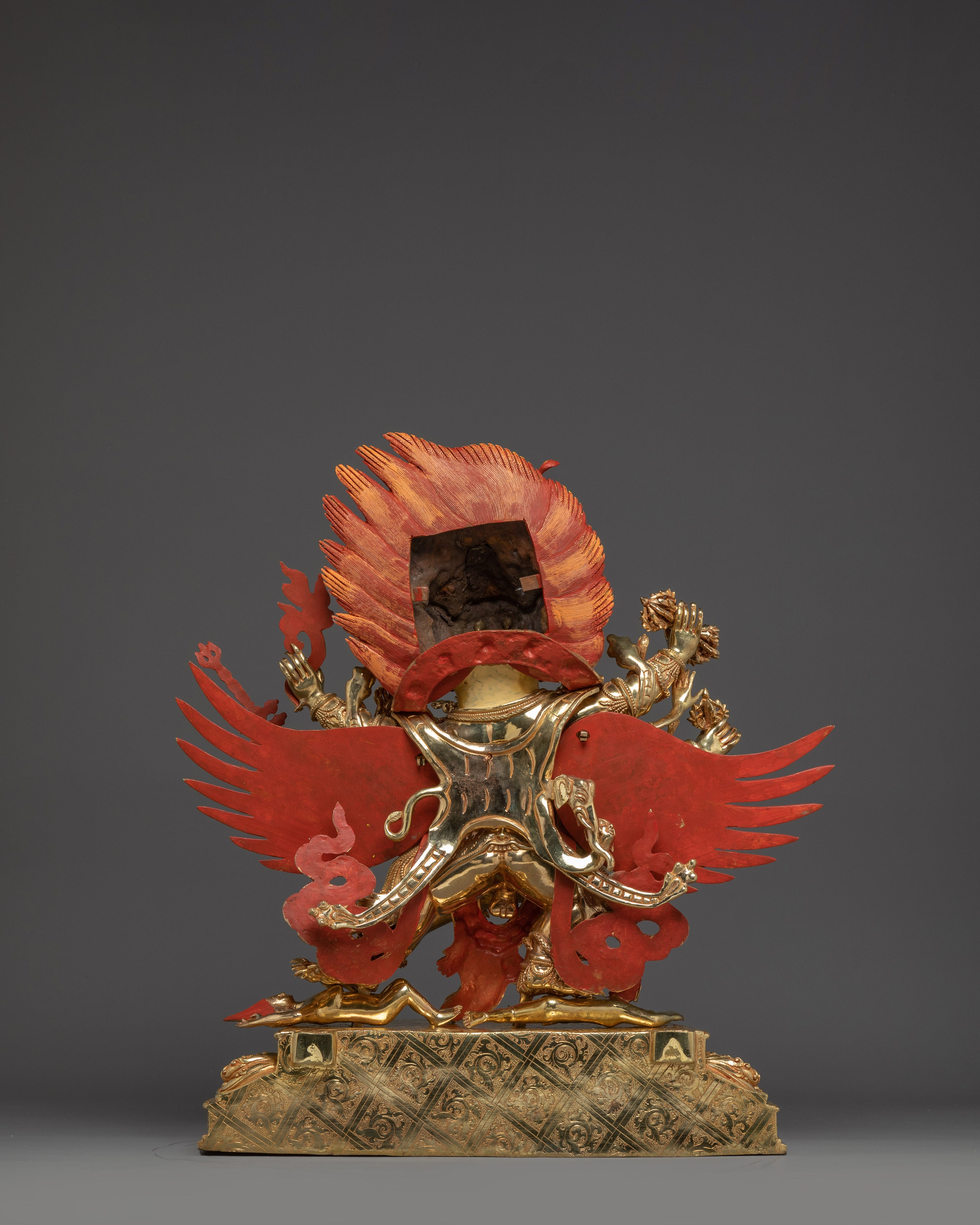 Handmade Vajrakilaya Statue 24K Gold-Gilded | Protector Copper Sculpture for Altar & Tibetan Practice