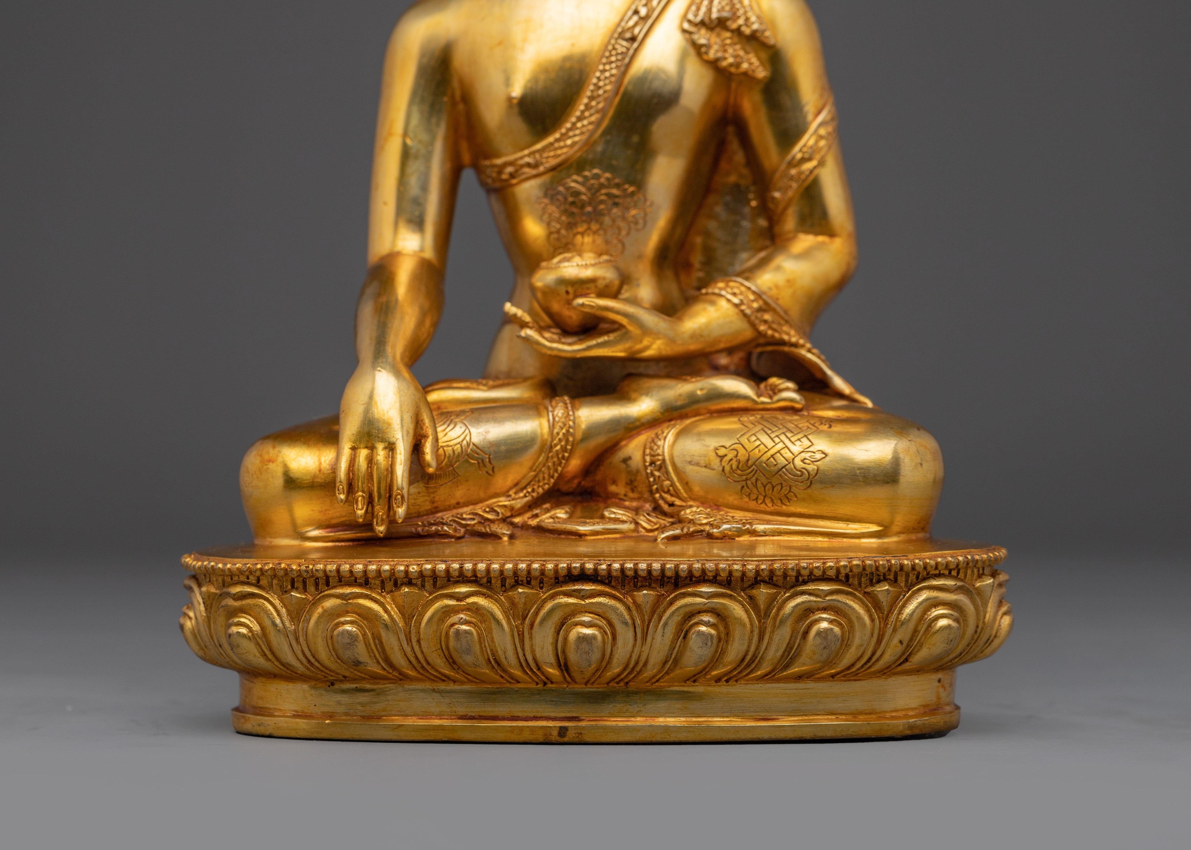 Shakyamuni Buddha statue in 24K Gold-Gilded | Buddhist Art for Altar