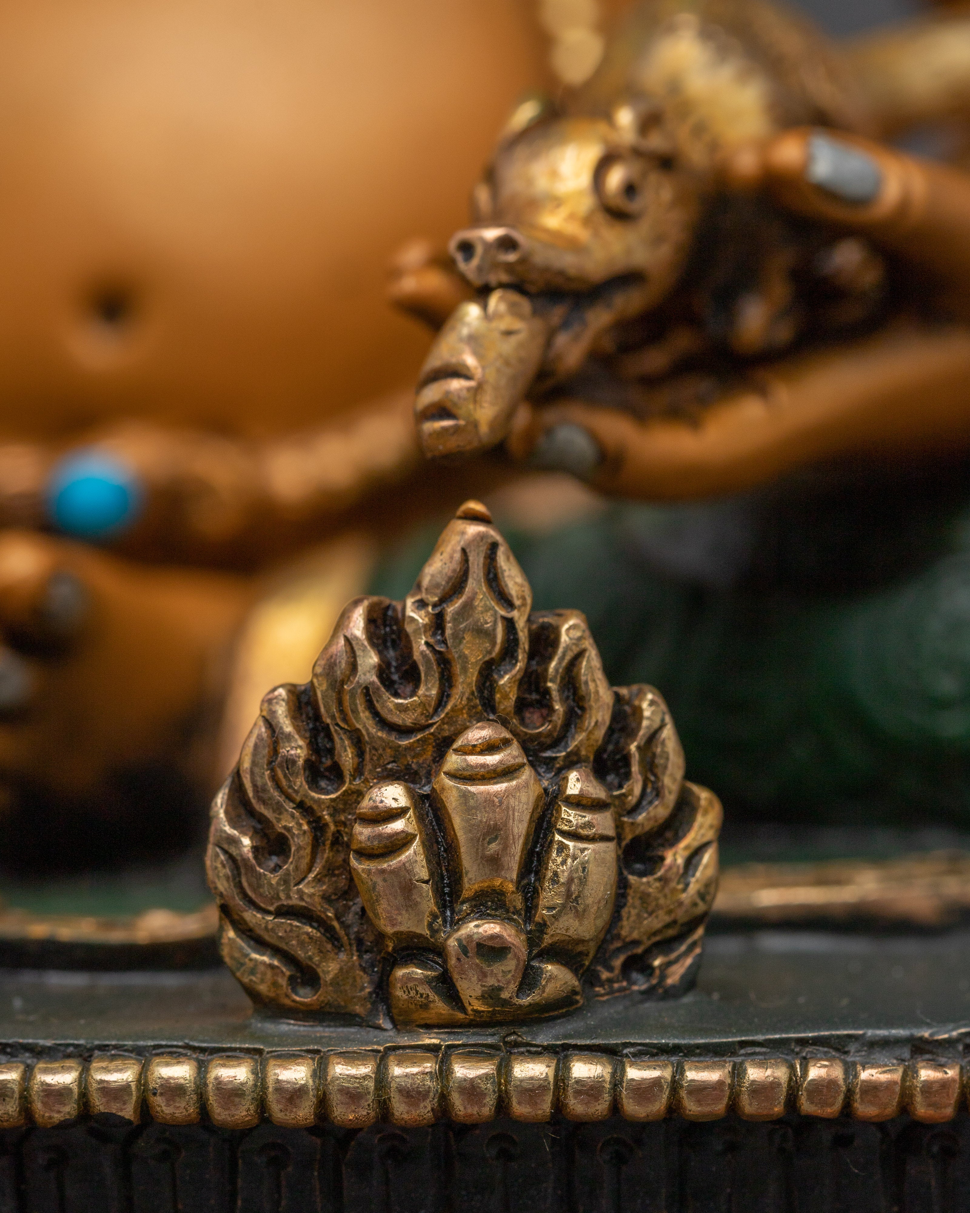Wealth Deity Dzambhala Copper Sculpture | Tibetan Buddhist Altar Decor