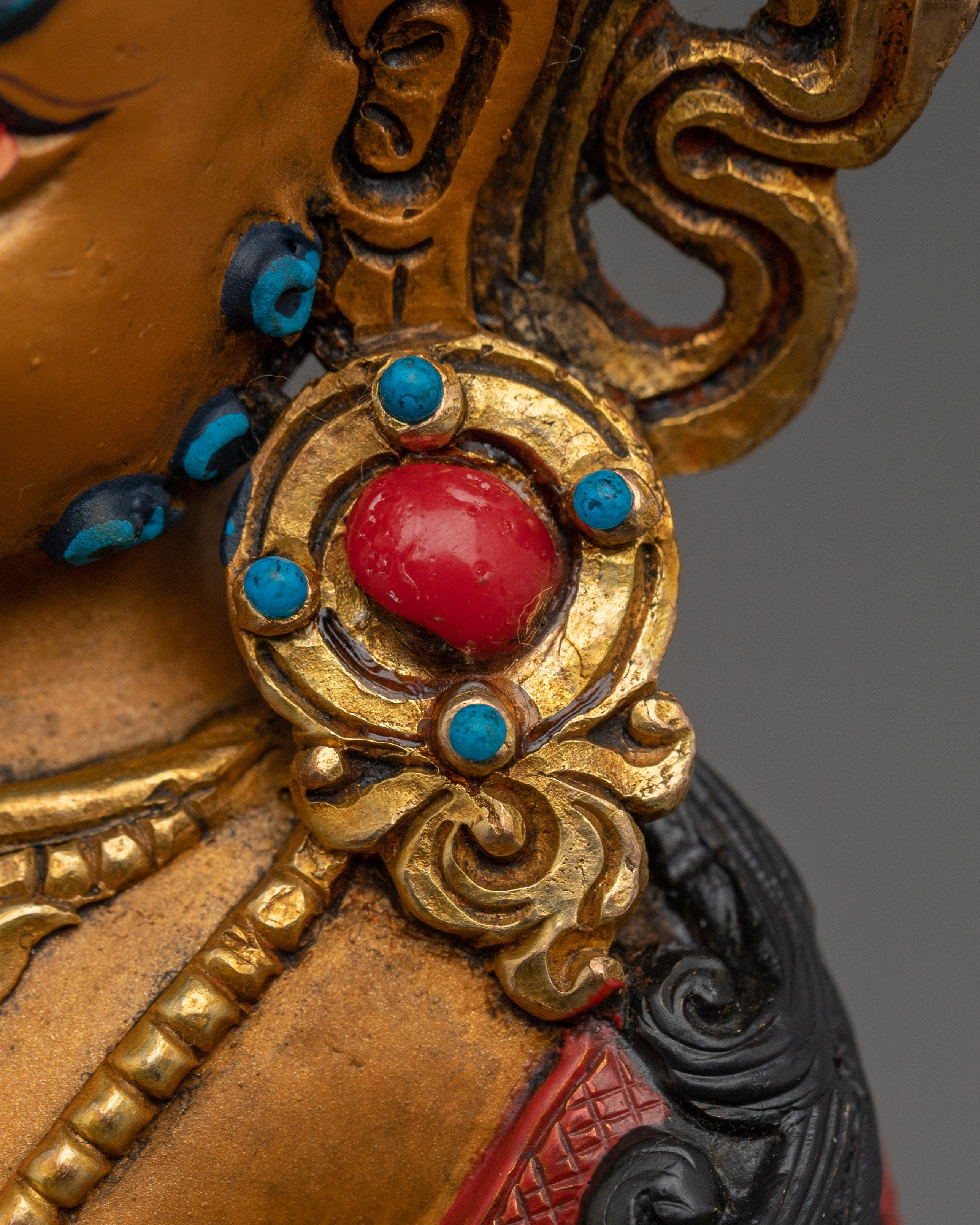 Wealth Deity Dzambhala Copper Sculpture | Tibetan Buddhist Altar Decor