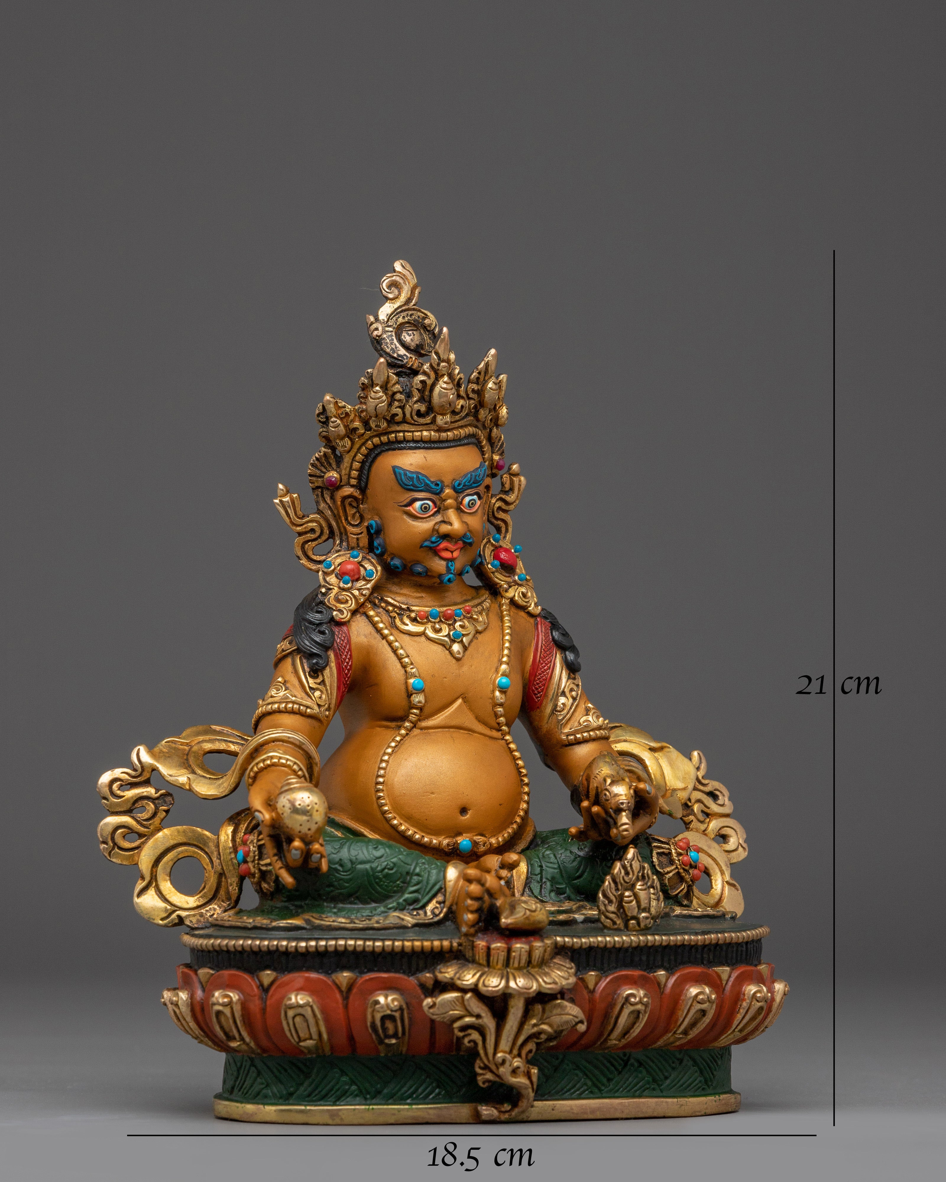 Wealth Deity Dzambhala Copper Sculpture 