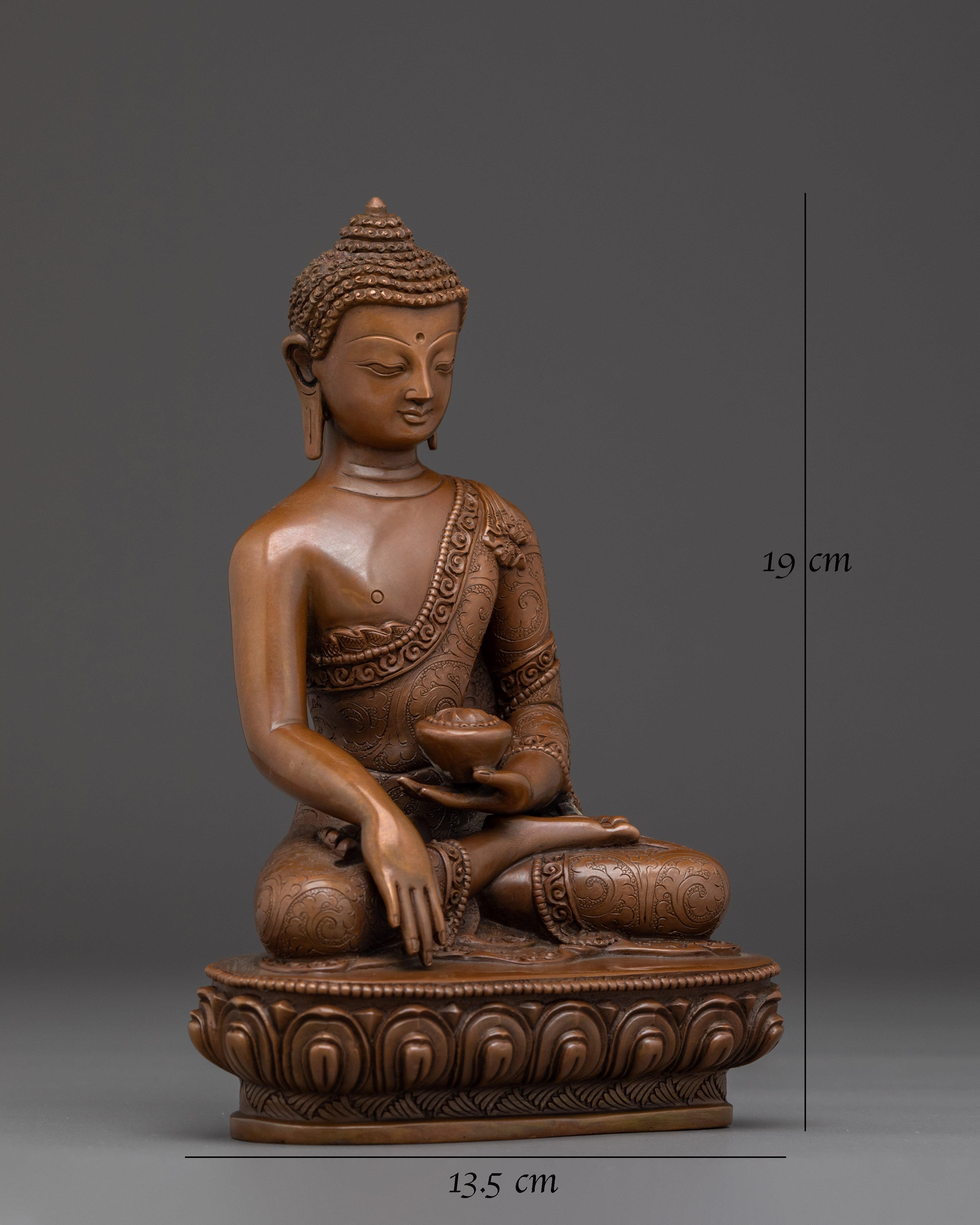 Oxidized Copper Gautama Buddha Statue 