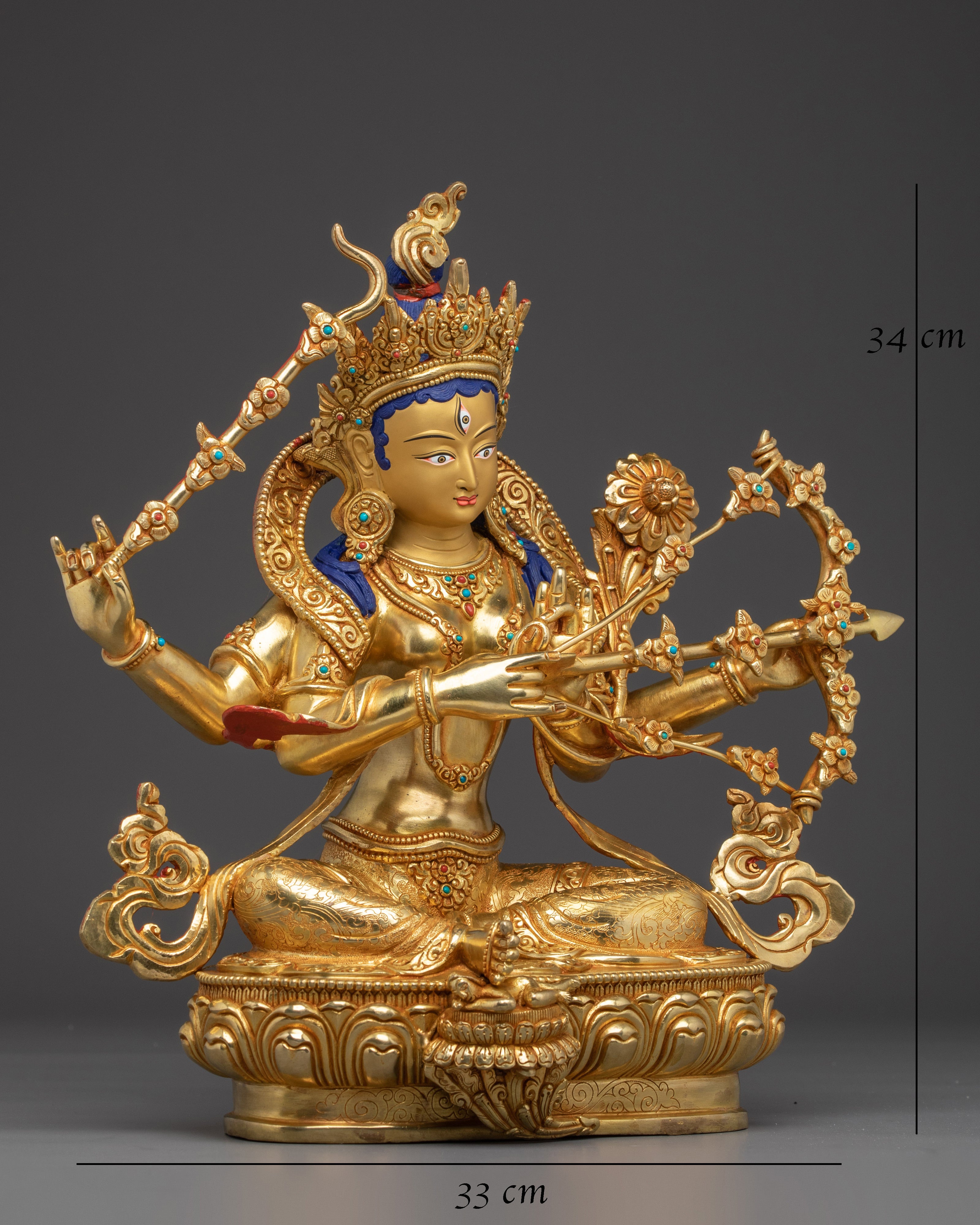 Statue of Vajrayana Seated Kurkulla Deity 