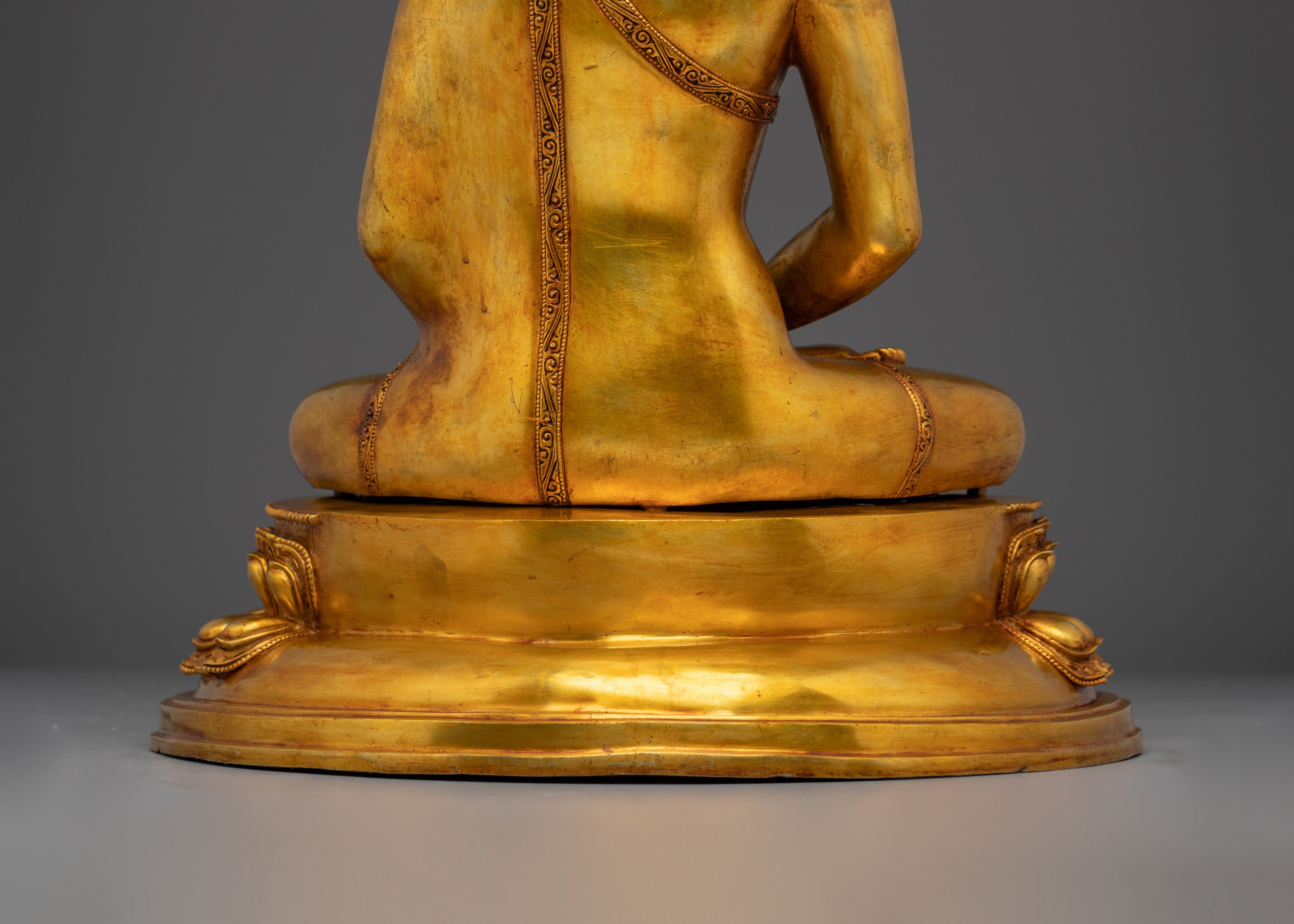 Amitabha Buddha, Gold Gilded Figure | Handmade Nepali Statue for Spiritual Decor