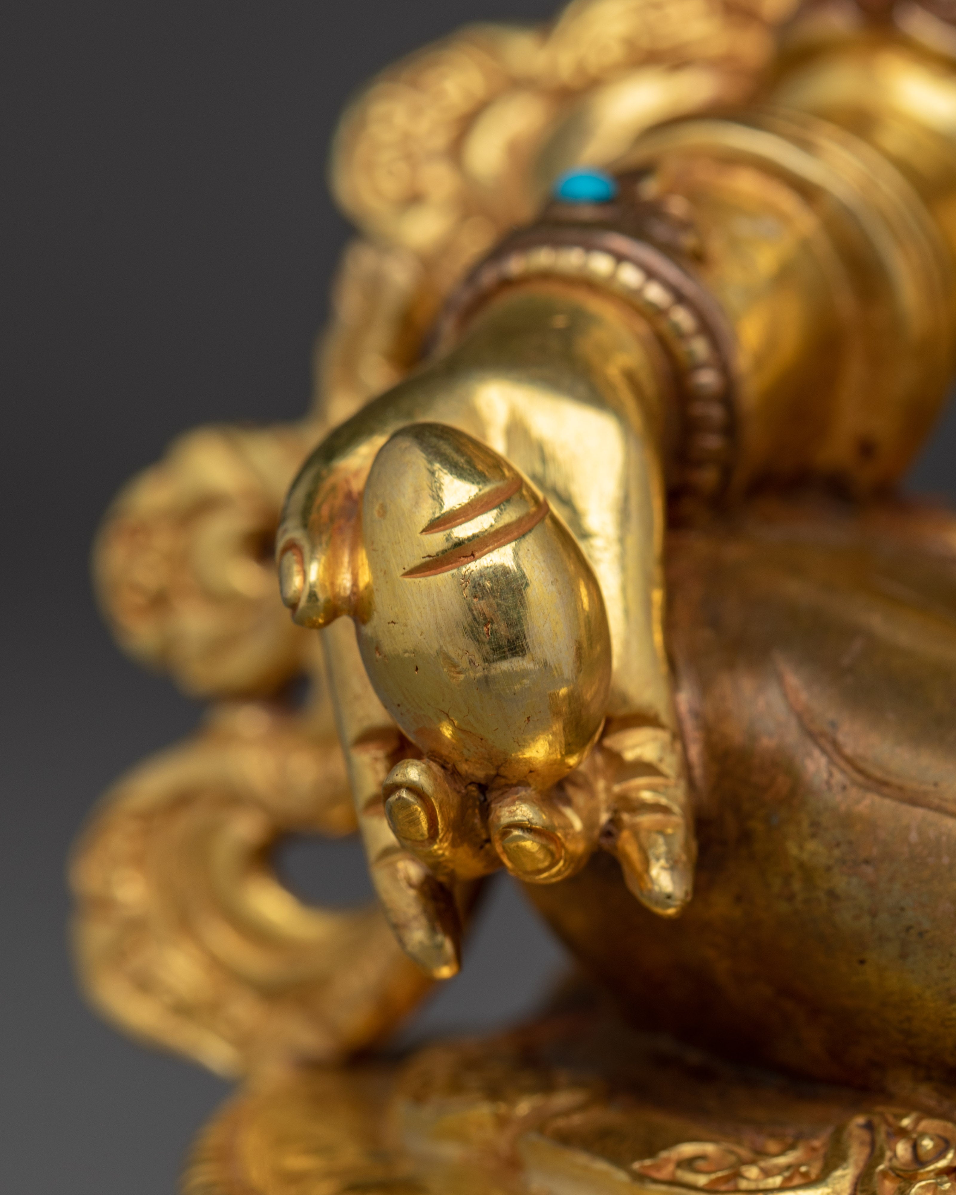 Dzambhala Statue for Prosperity and Ritual Offerings | Copper Wealth Deity for Abundance