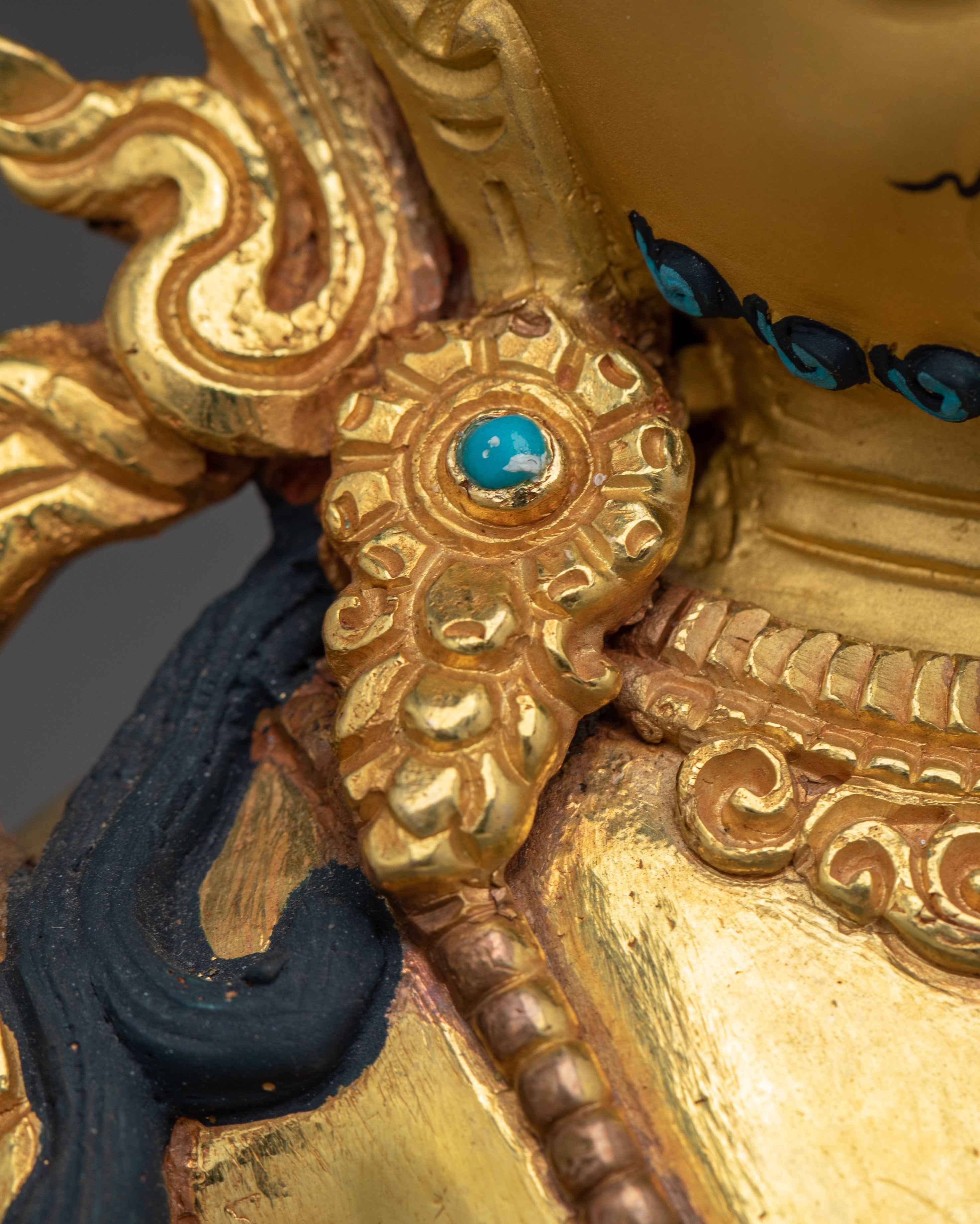 Dzambhala Statue for Prosperity and Ritual Offerings | Copper Wealth Deity for Abundance