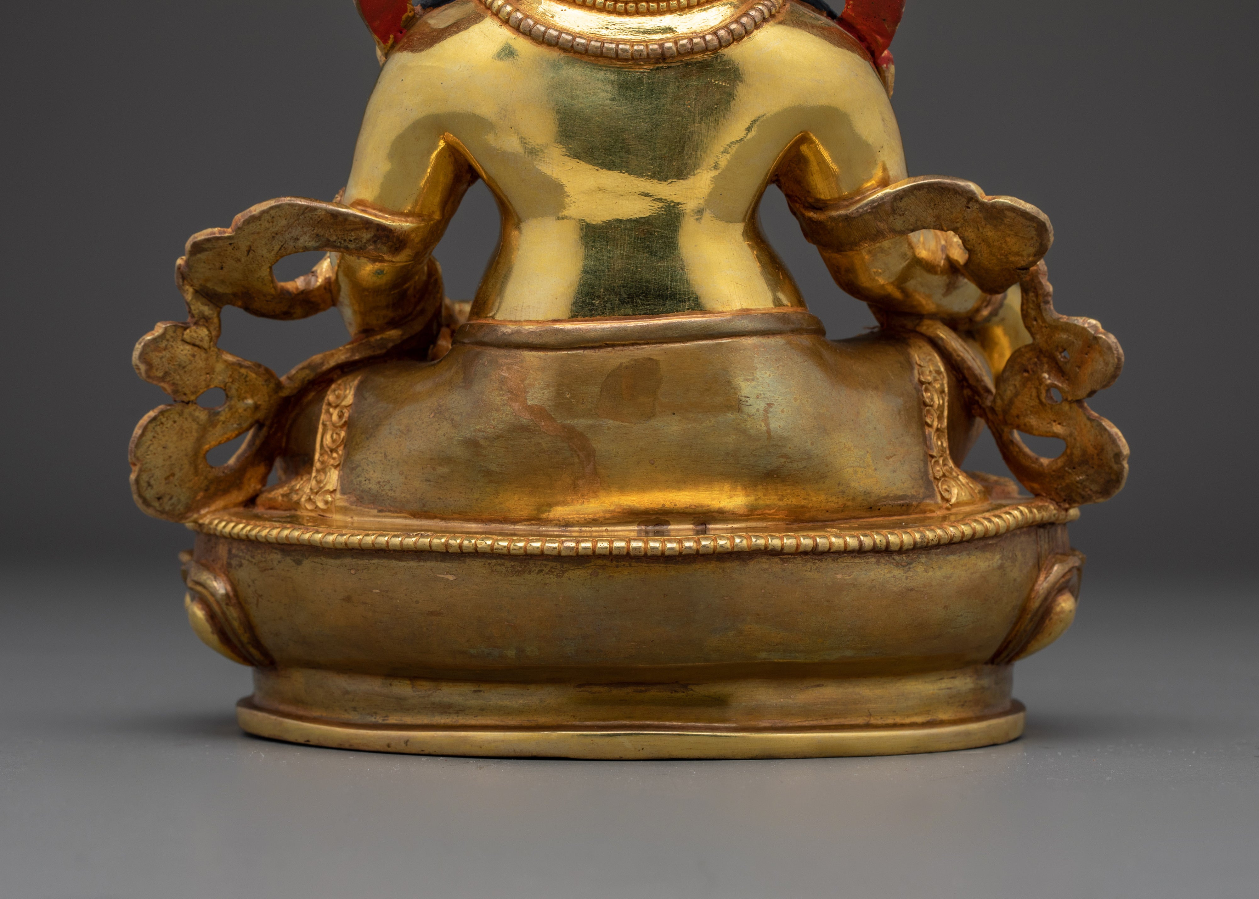 Dzambhala Statue for Prosperity and Ritual Offerings | Copper Wealth Deity for Abundance