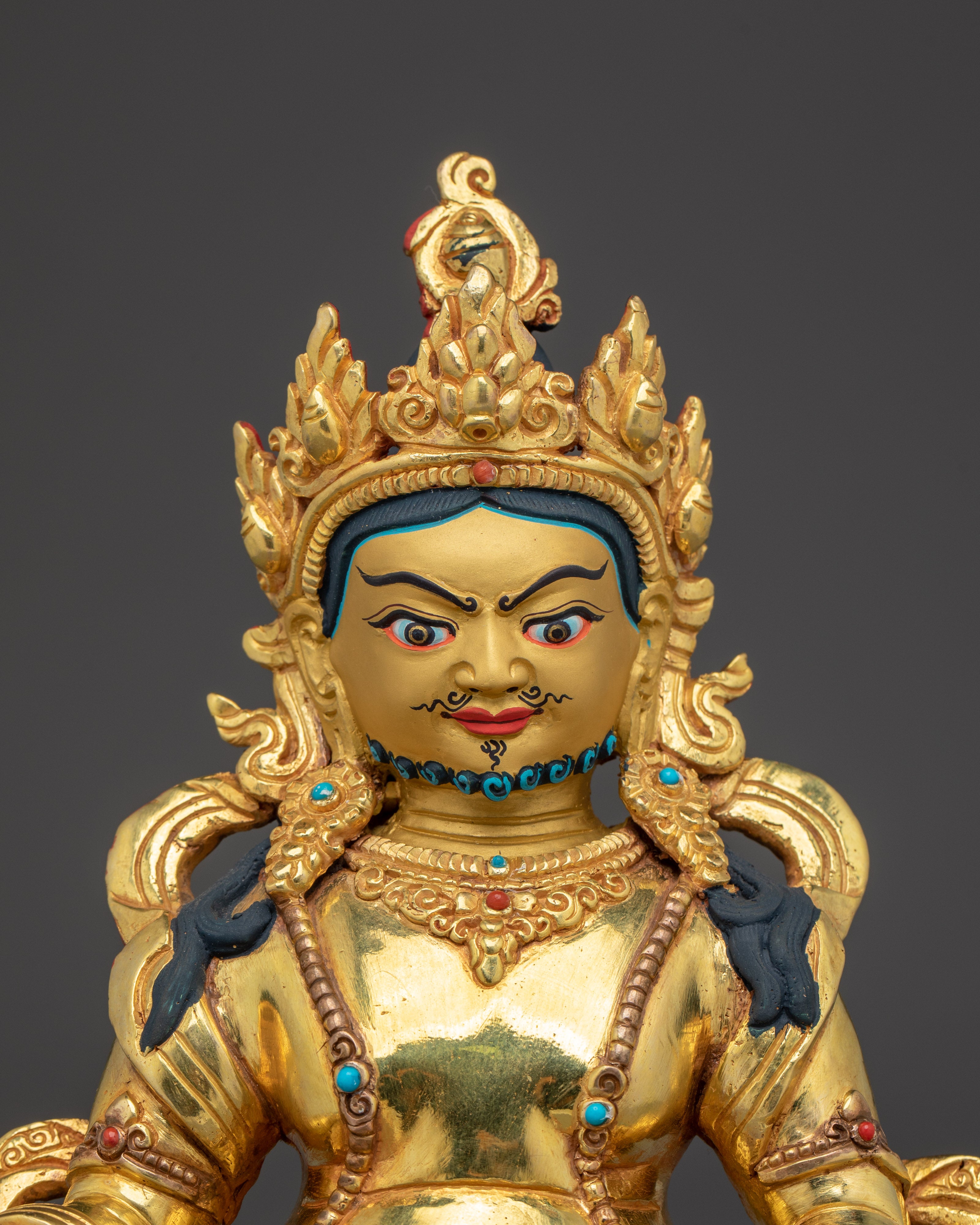 Dzambhala Statue for Prosperity and Ritual Offerings | Copper Wealth Deity for Abundance