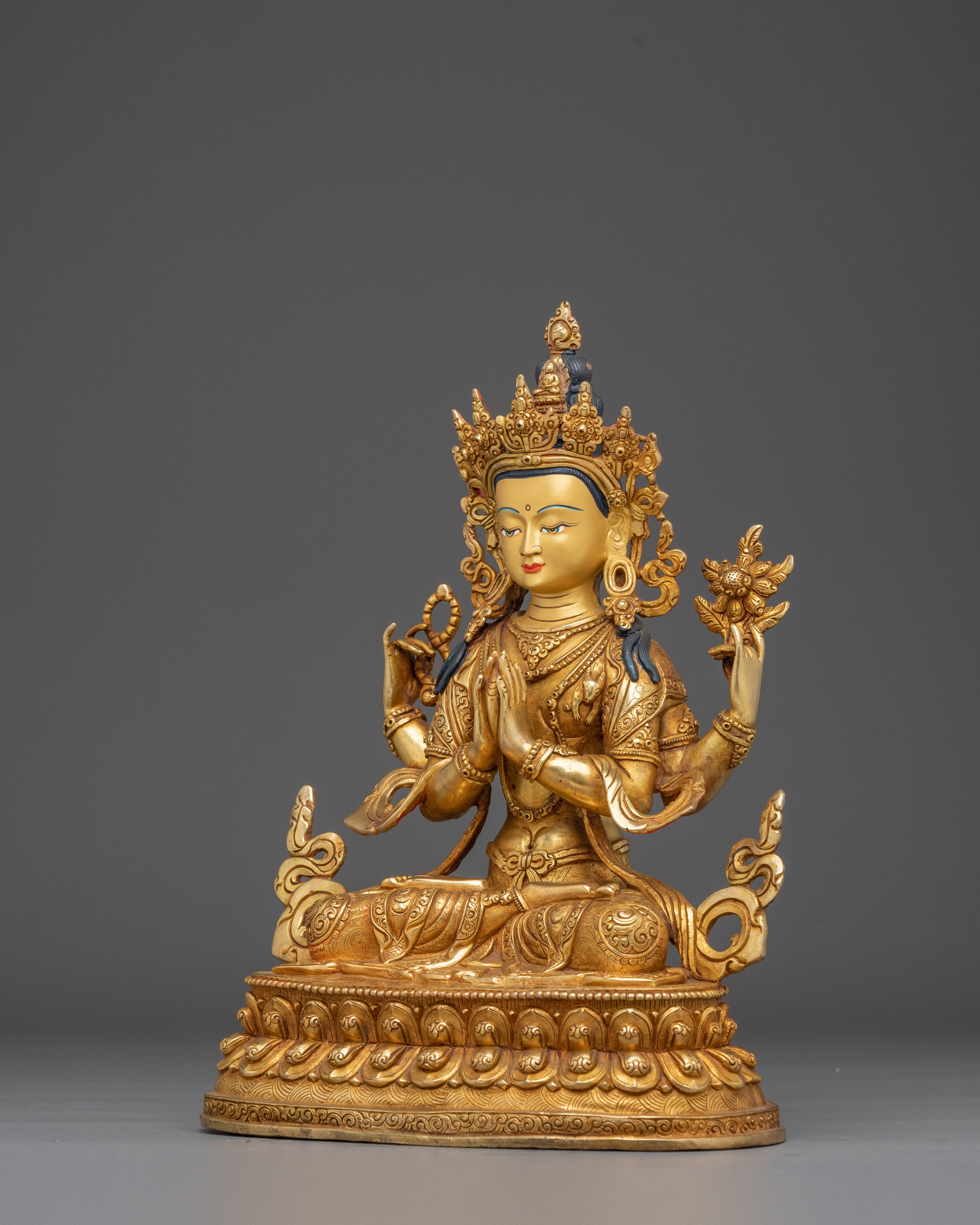 Chenrezig Gold Gilding & Compassionate Energy | Compassion & Healing Decor