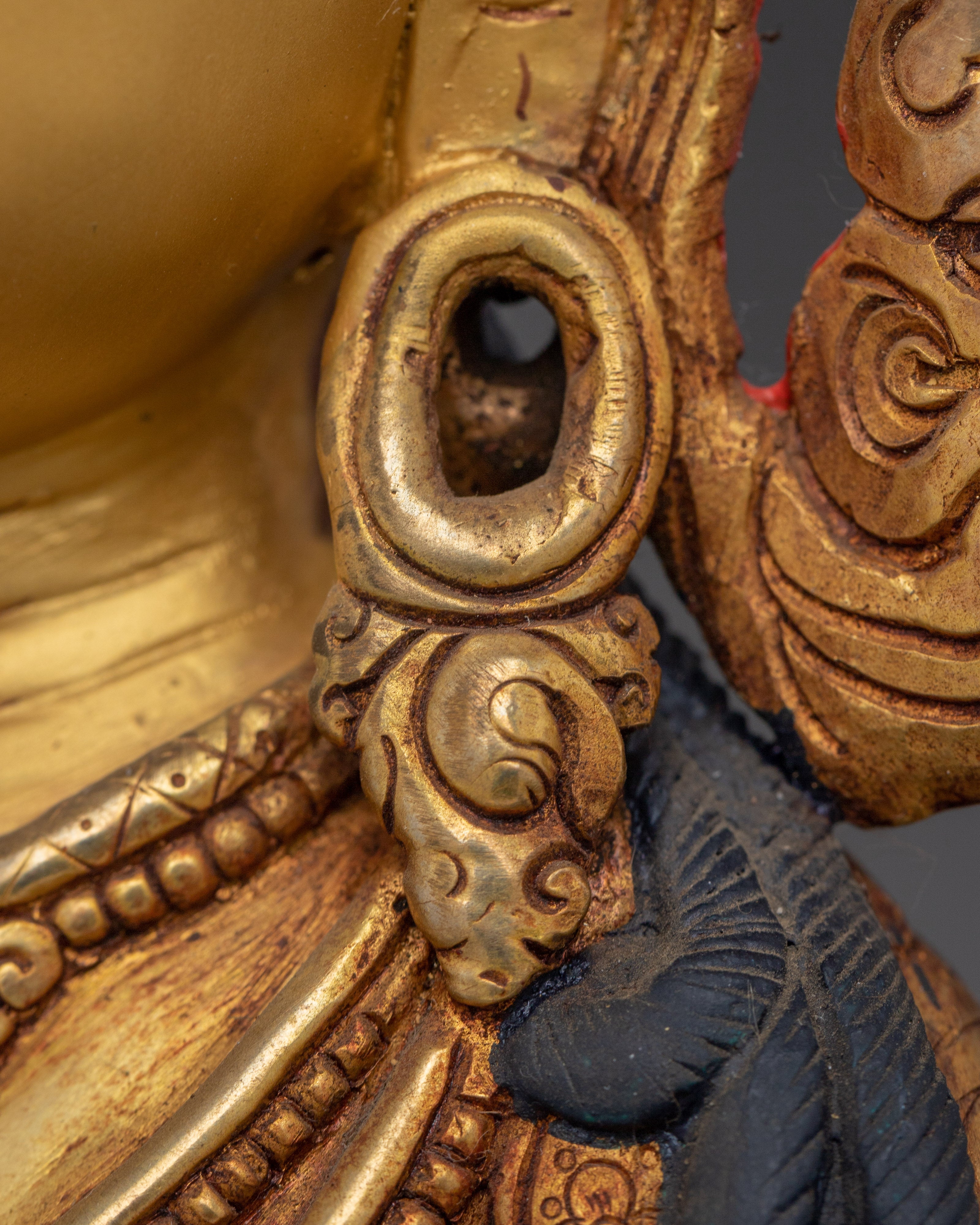 Amitayus, Tibetan Longevity Deity | Handcrafted Gold Statue for Spiritual Protection