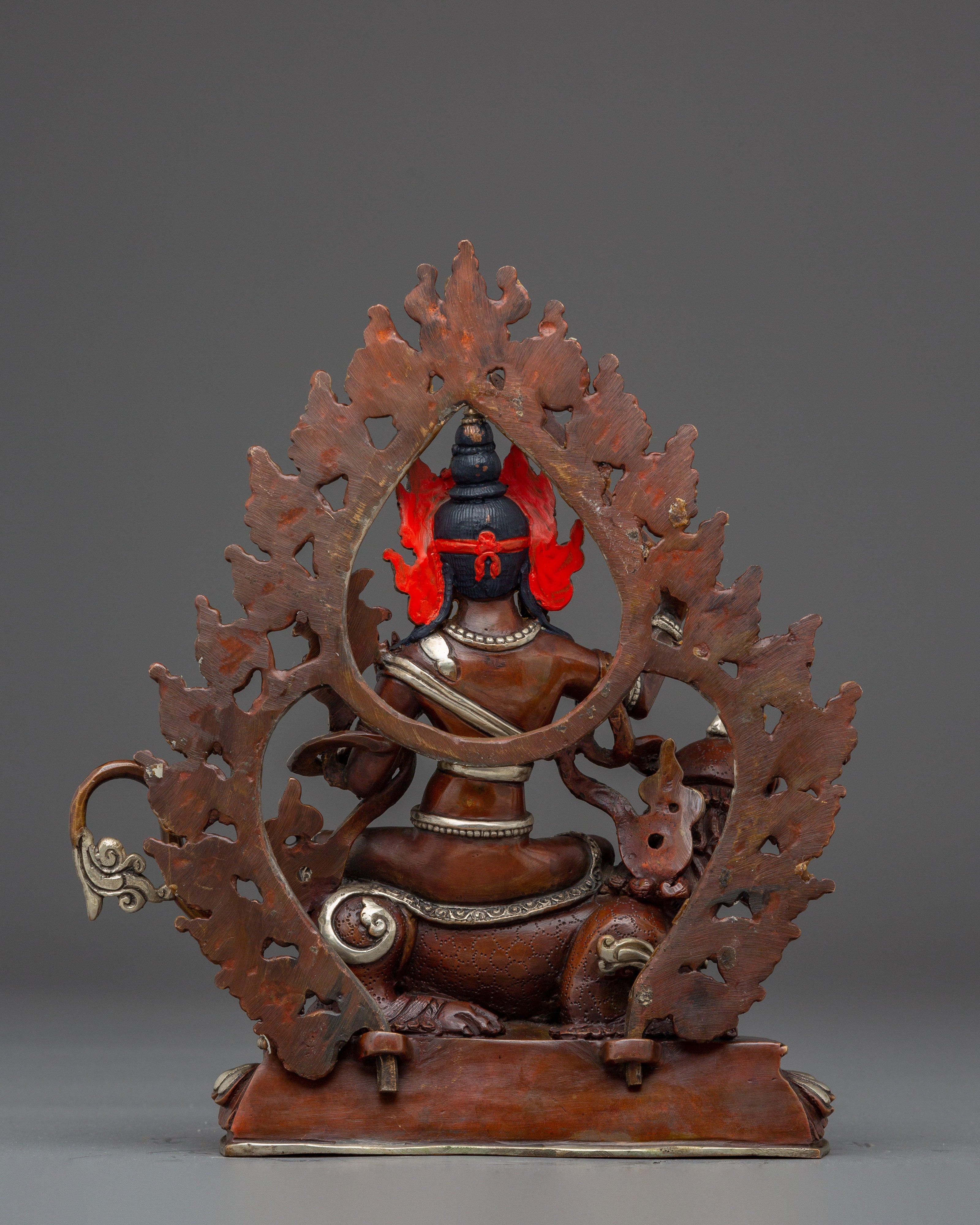 Simhanada Manjushri Copper Sculpture |  Sculpture of the Bodhisattva of Wisdom