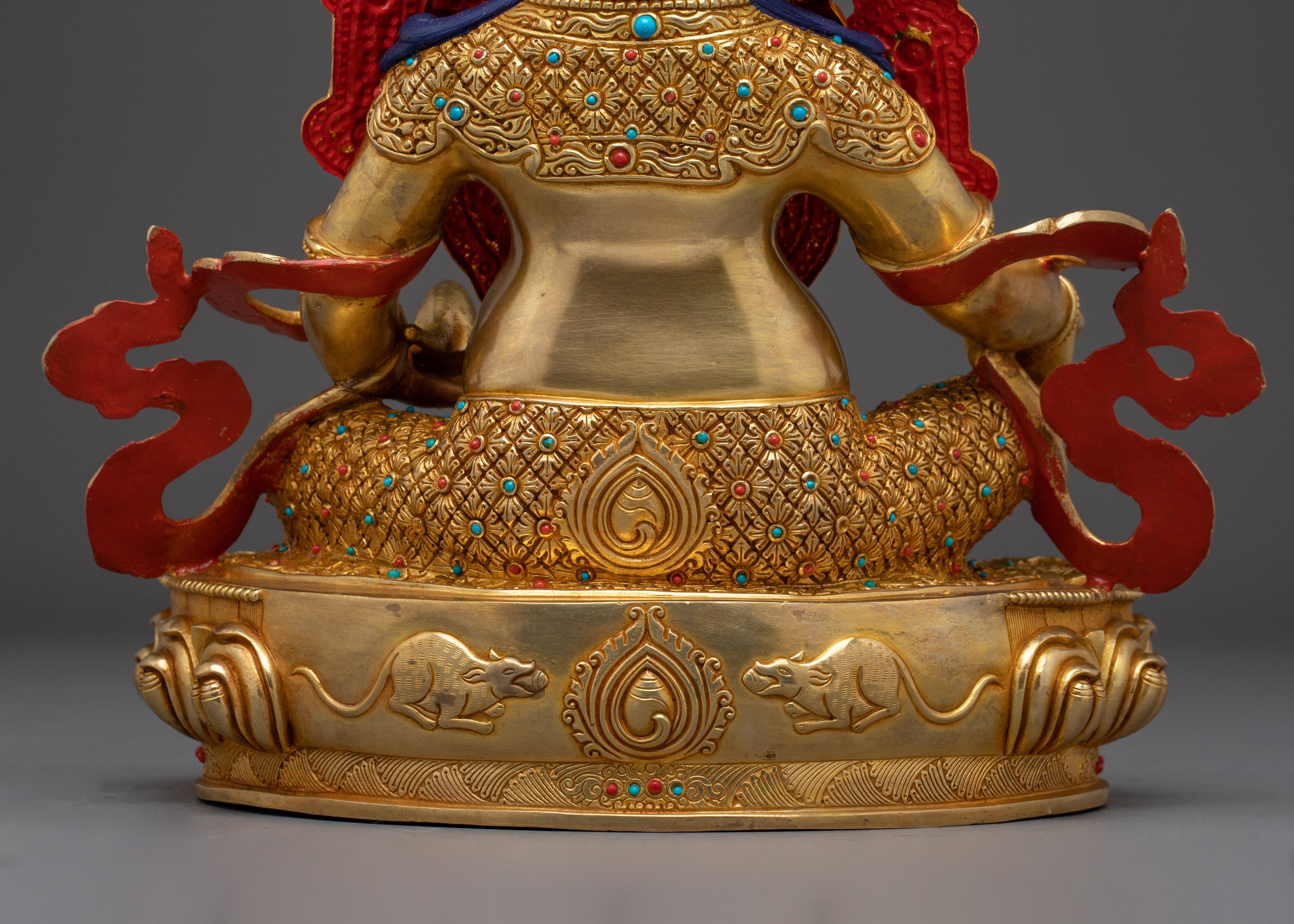 Statue of Crowned Dzambhala: Buddhist Deity of Wealth