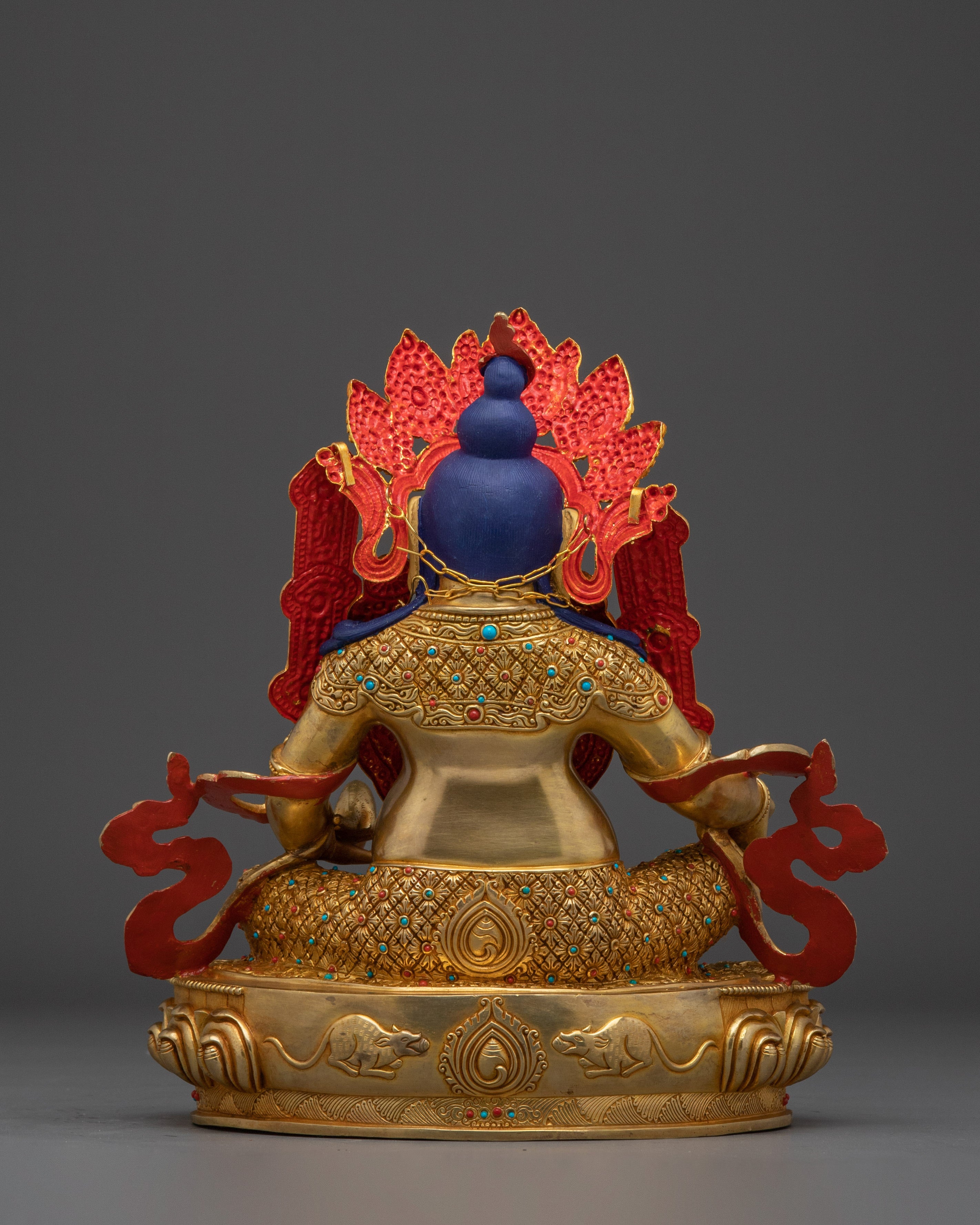 Statue of Crowned Dzambhala: Buddhist Deity of Wealth