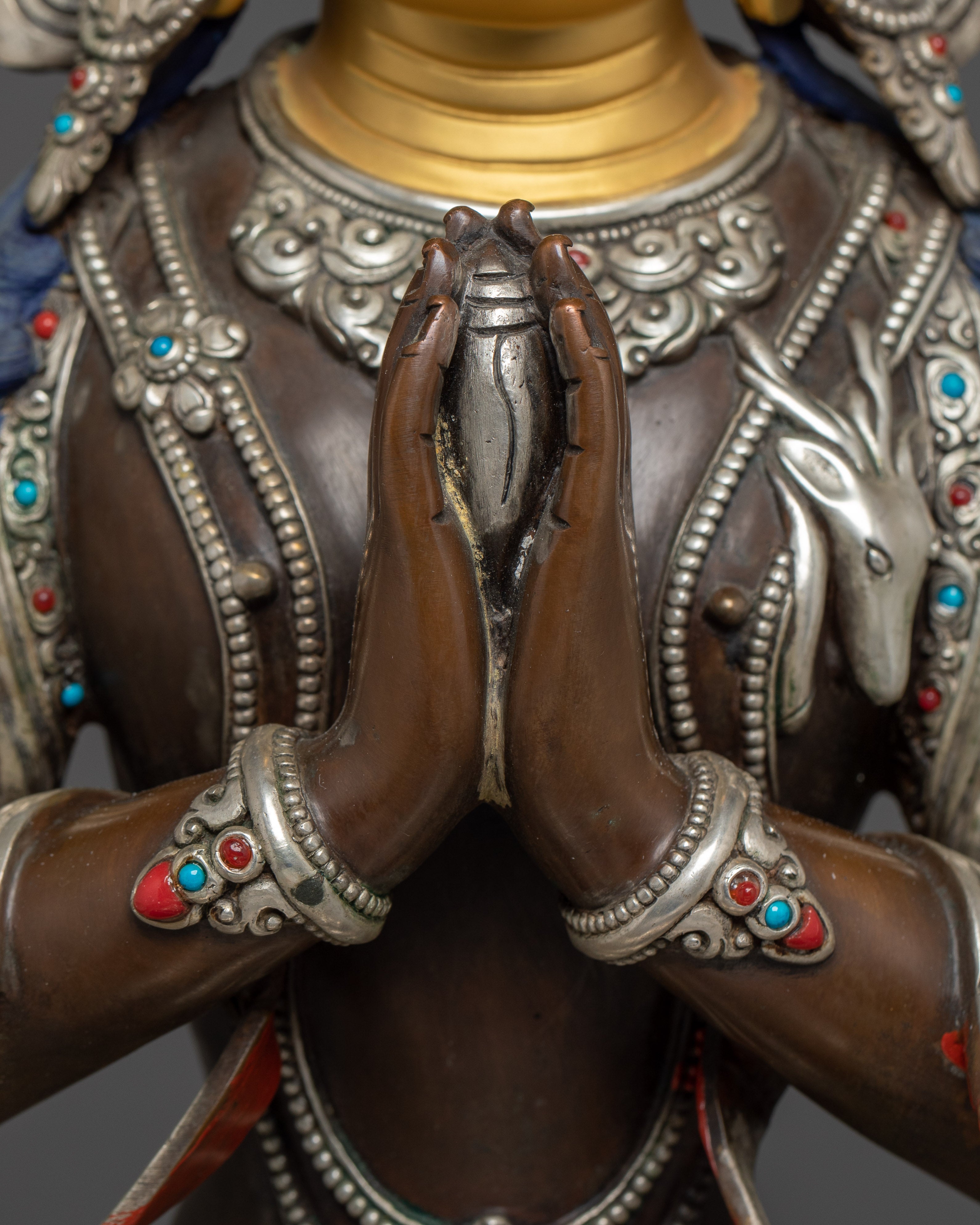 Compassionate Avalokiteshvara "Chenrezig"  Copper Statue | Divine Bodhisattva Being