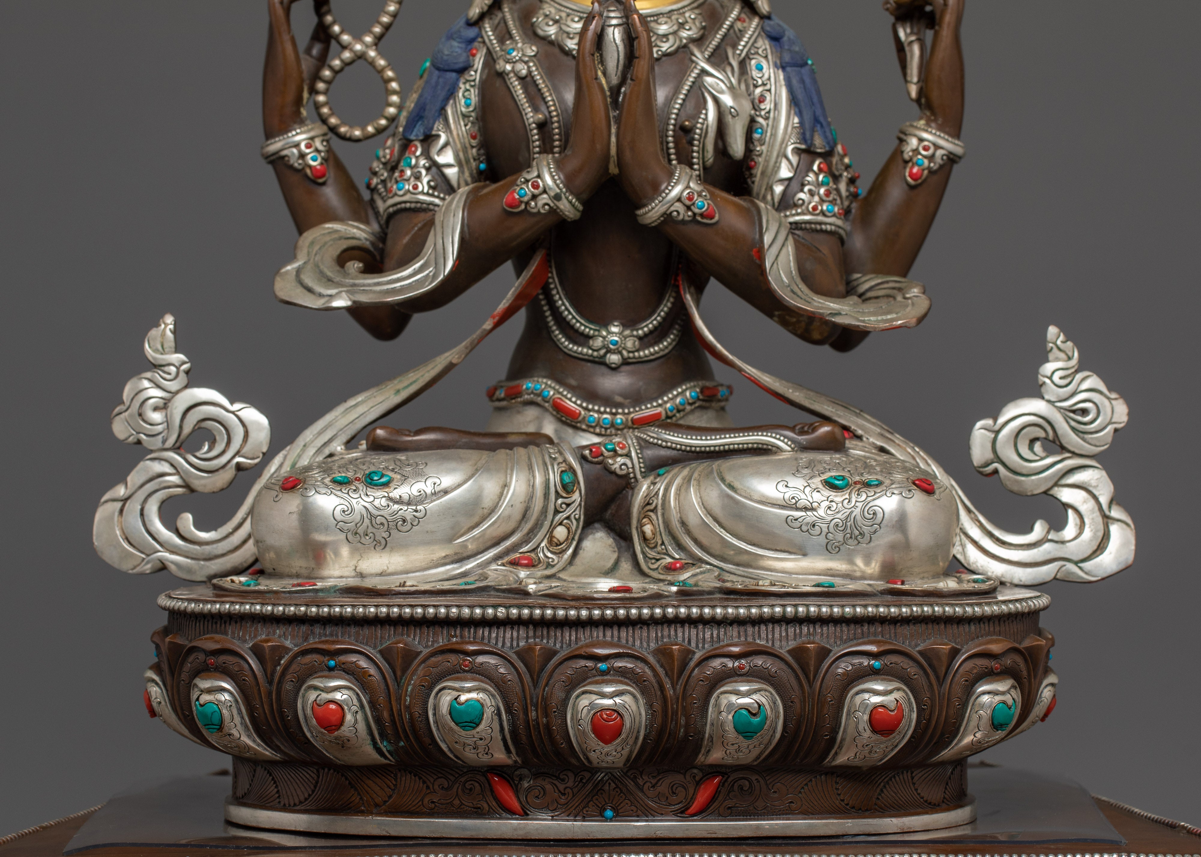 Compassionate Avalokiteshvara "Chenrezig"  Copper Statue | Divine Bodhisattva Being