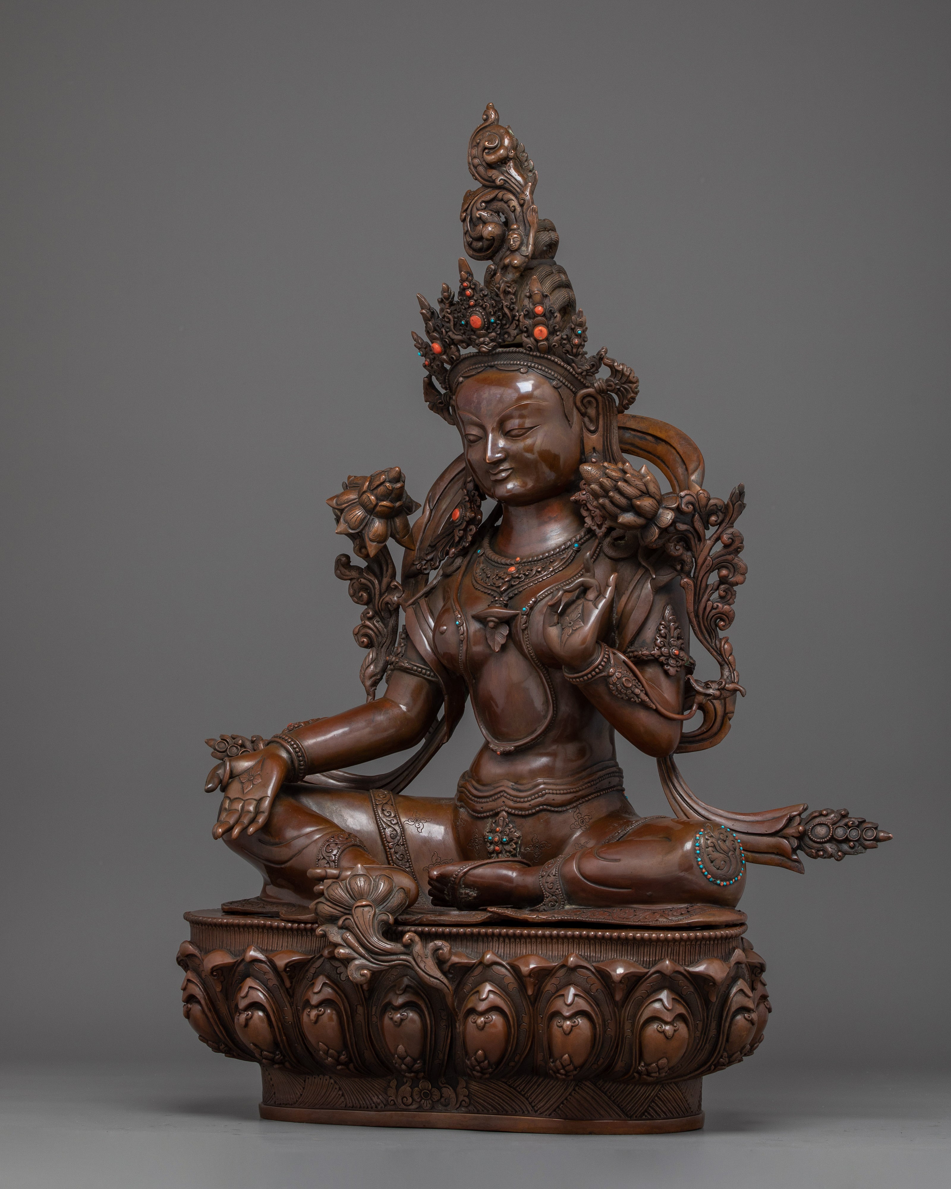 Green Tara Art, Peaceful Goddess | Nepali Craftmanship
