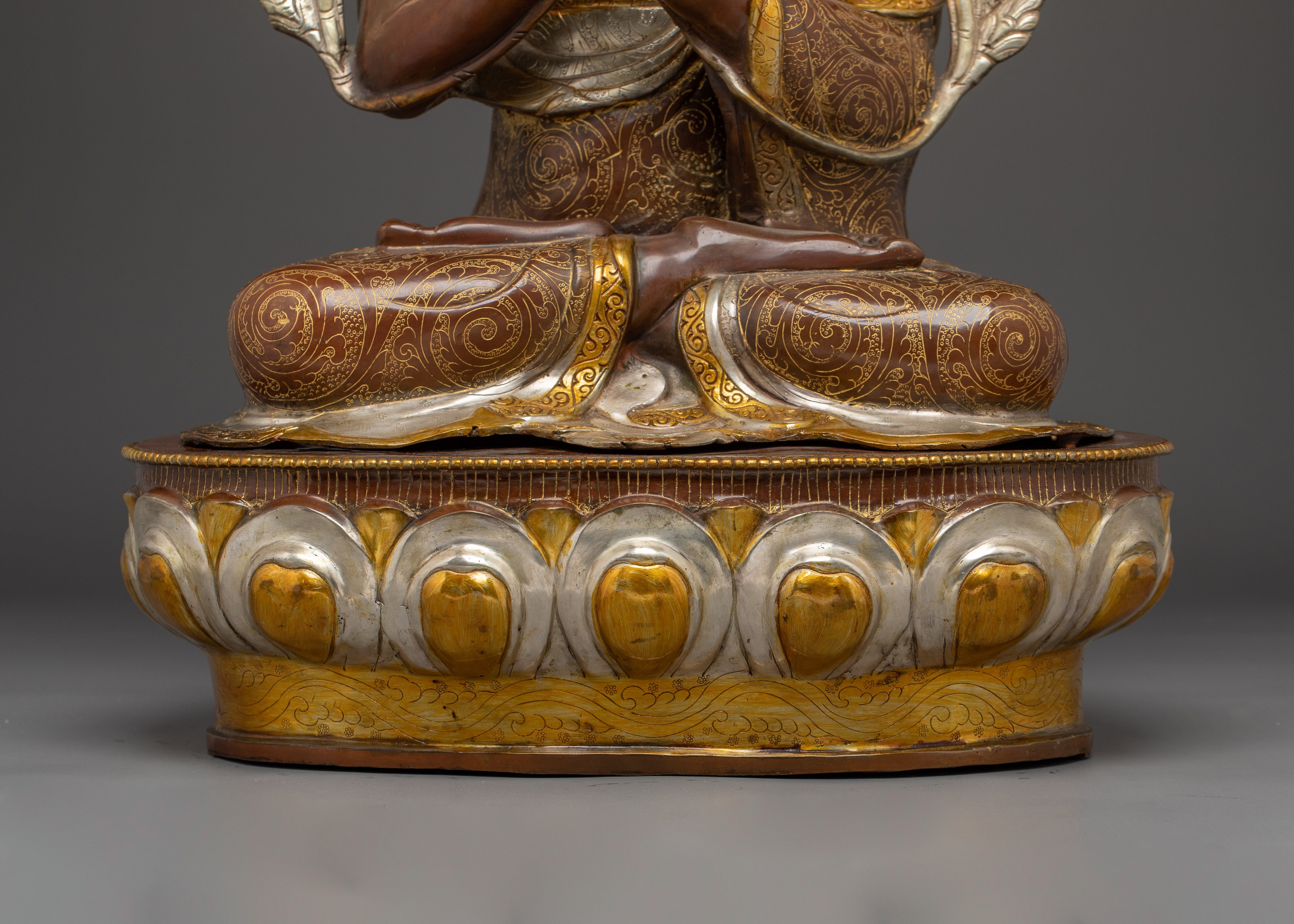 Copper Tsongkhapa Statue Set