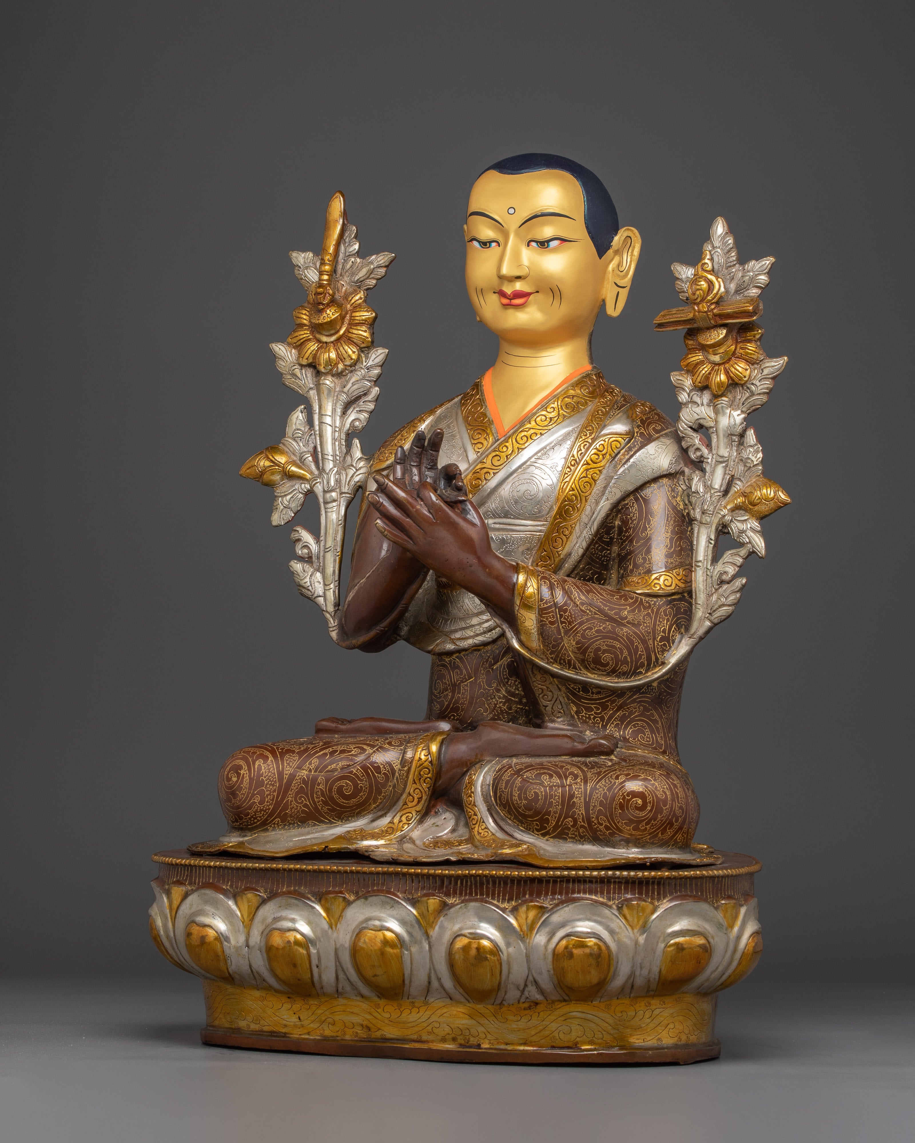 Copper Tsongkhapa Statue Set