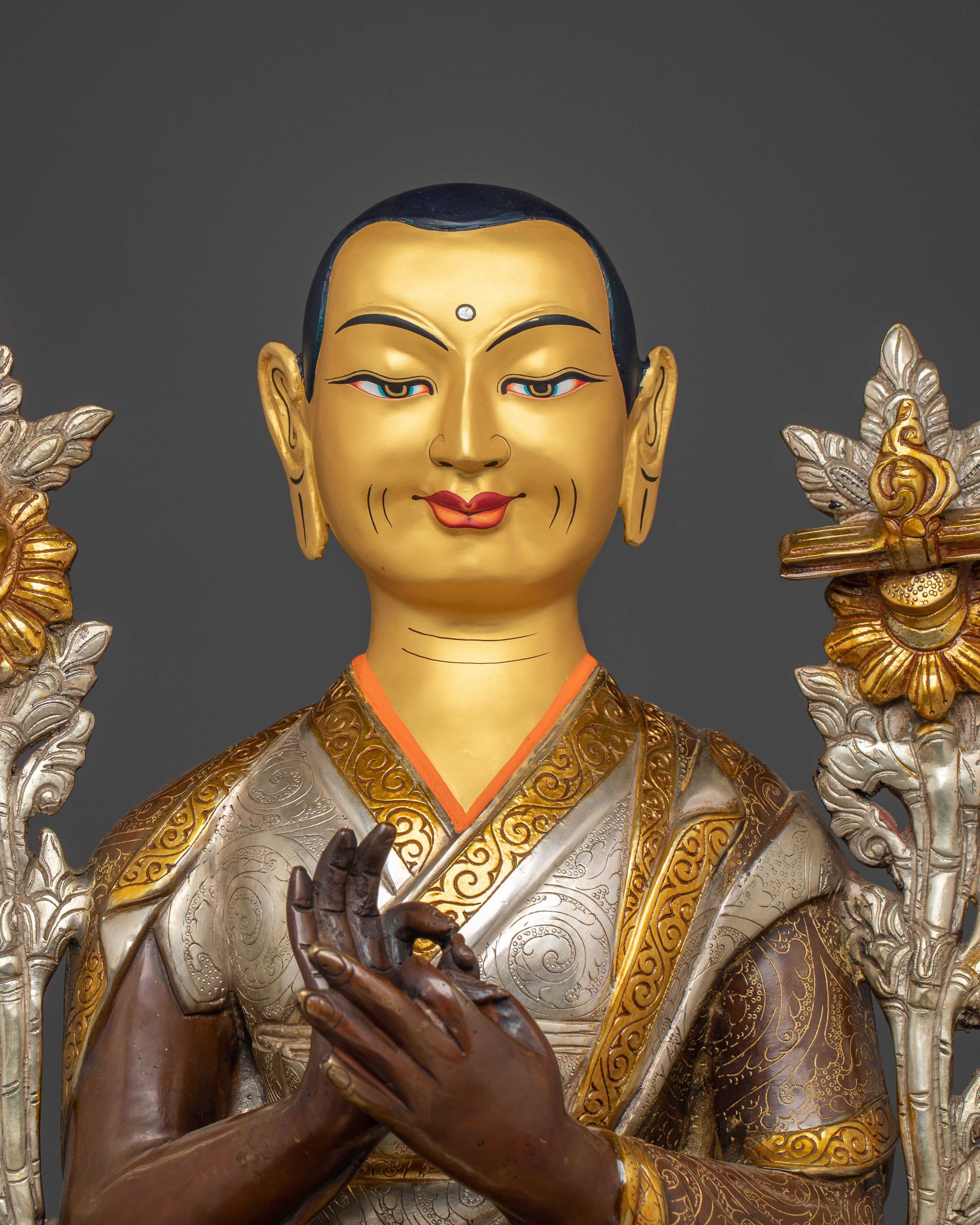 Copper Tsongkhapa Statue Set