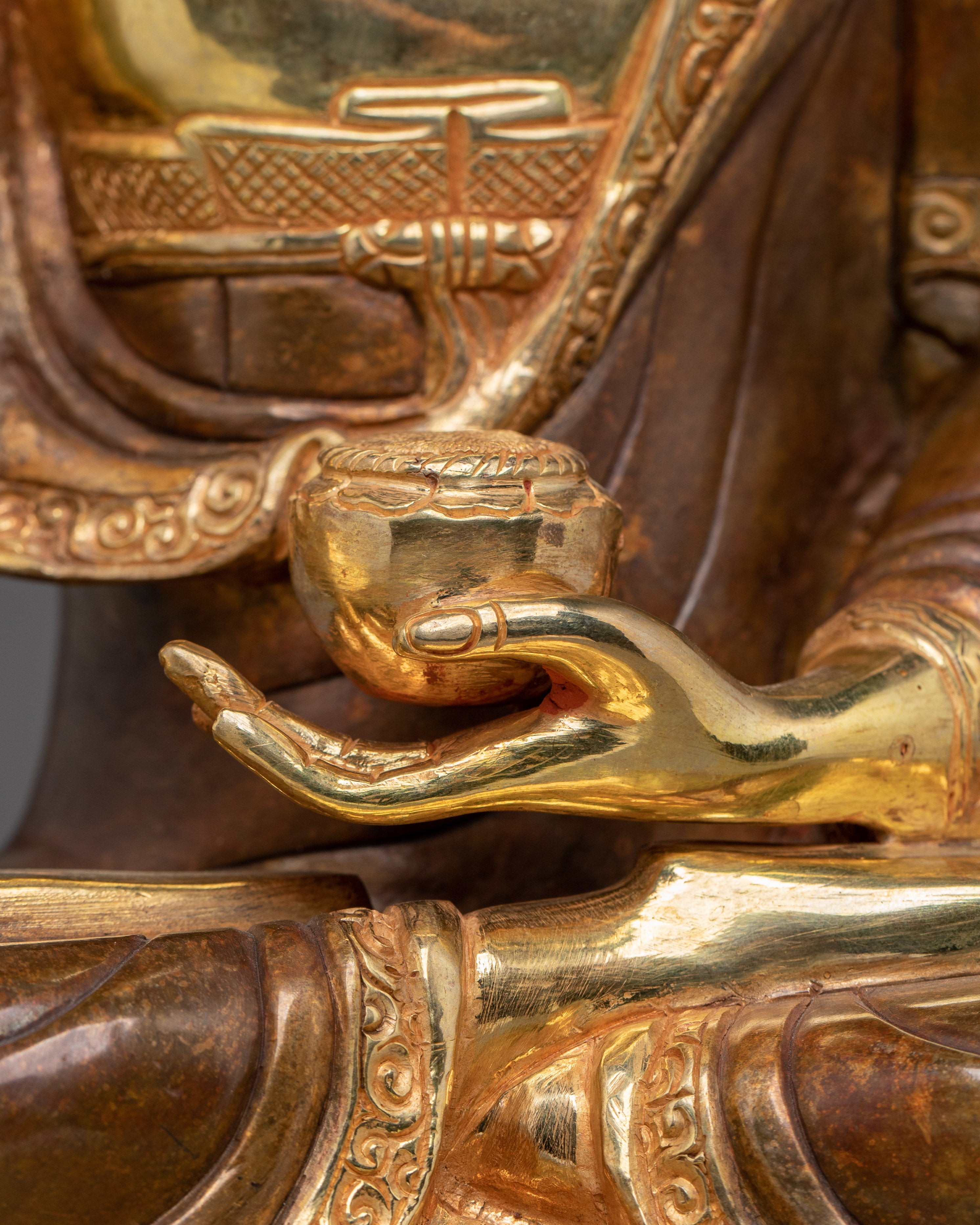 Shakyamuni Statue for Spiritual Serenity | 24K Gold Gilded Copper Sculpture