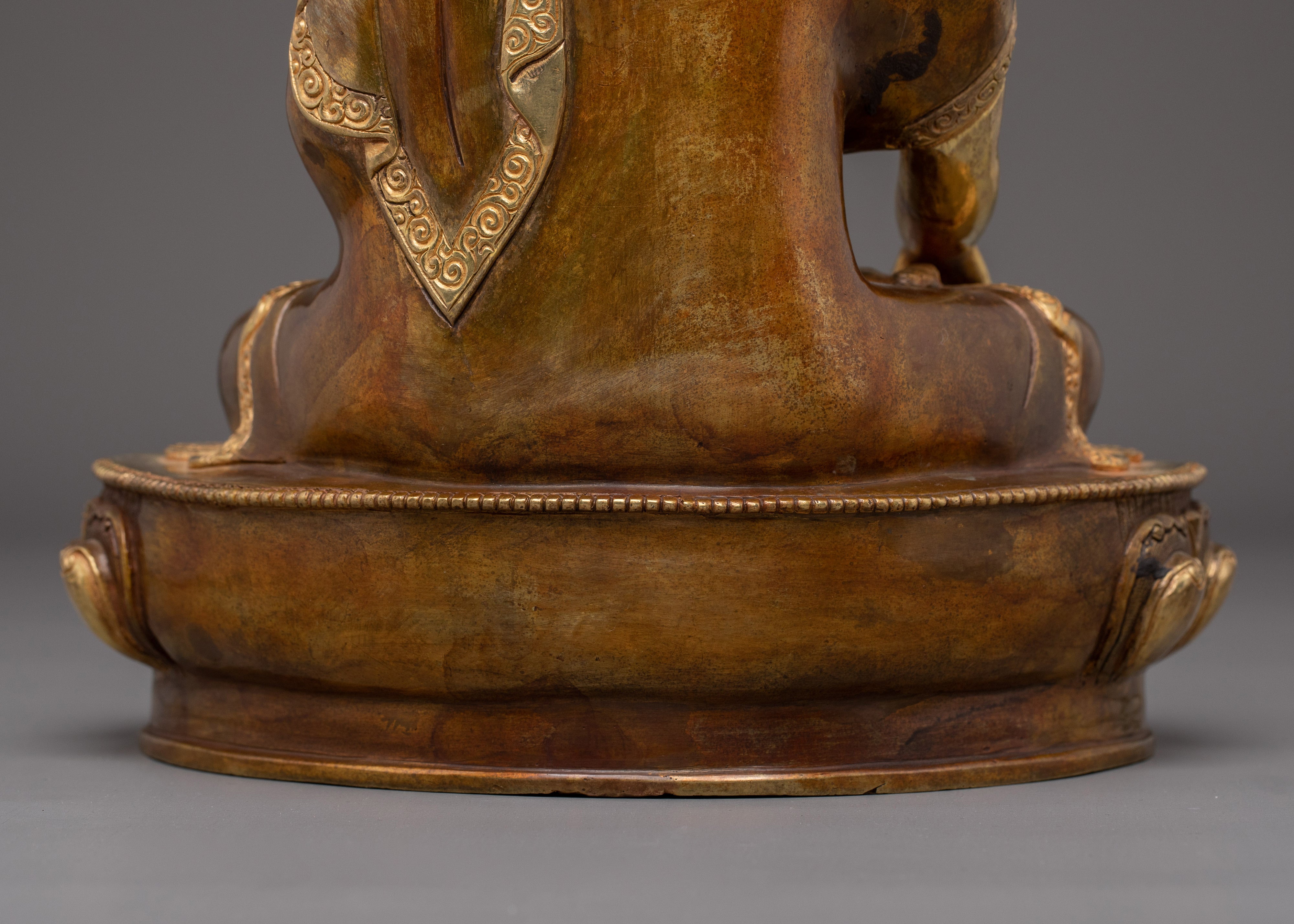Shakyamuni Statue for Spiritual Serenity | 24K Gold Gilded Copper Sculpture