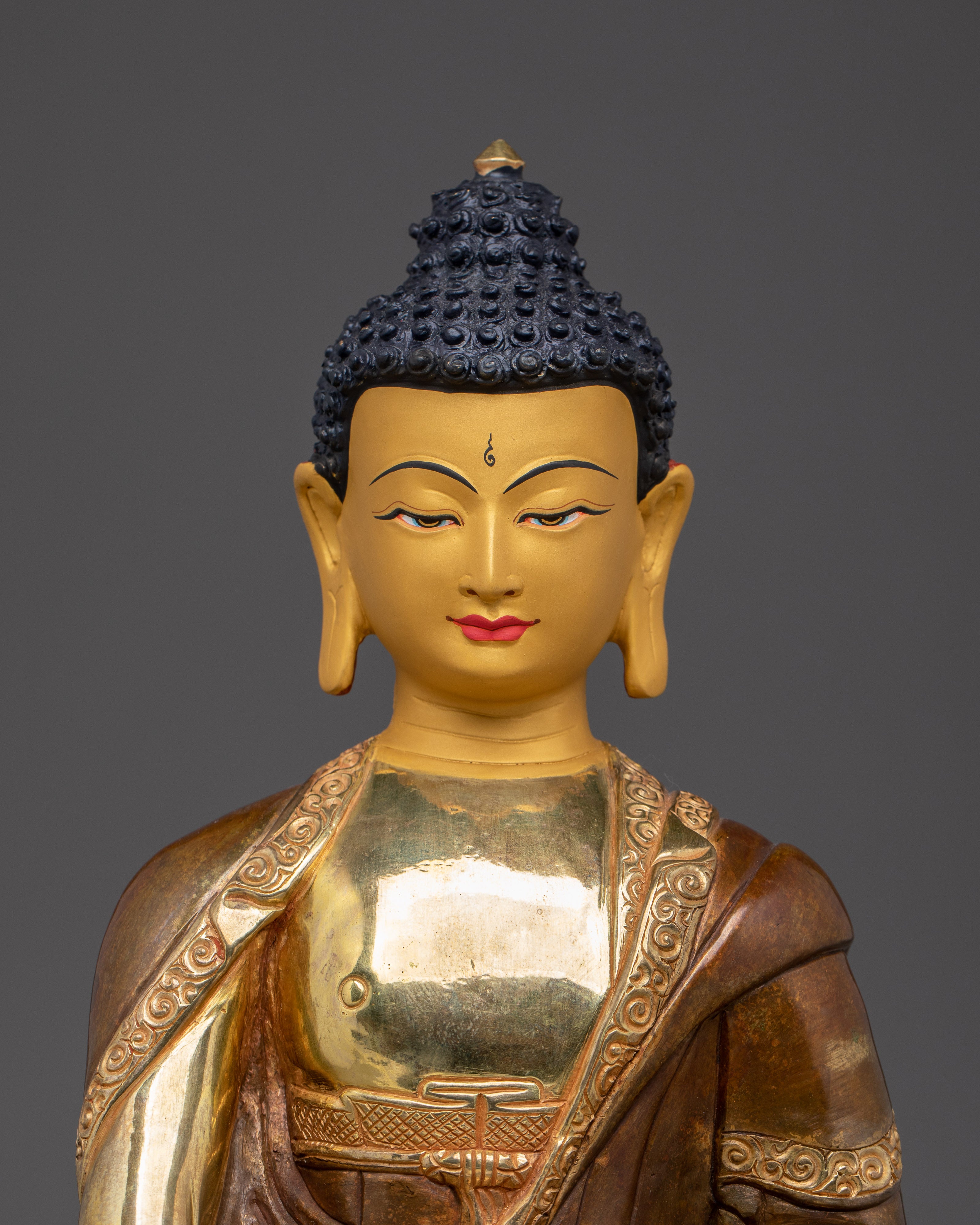 Shakyamuni Statue for Spiritual Serenity | 24K Gold Gilded Copper Sculpture
