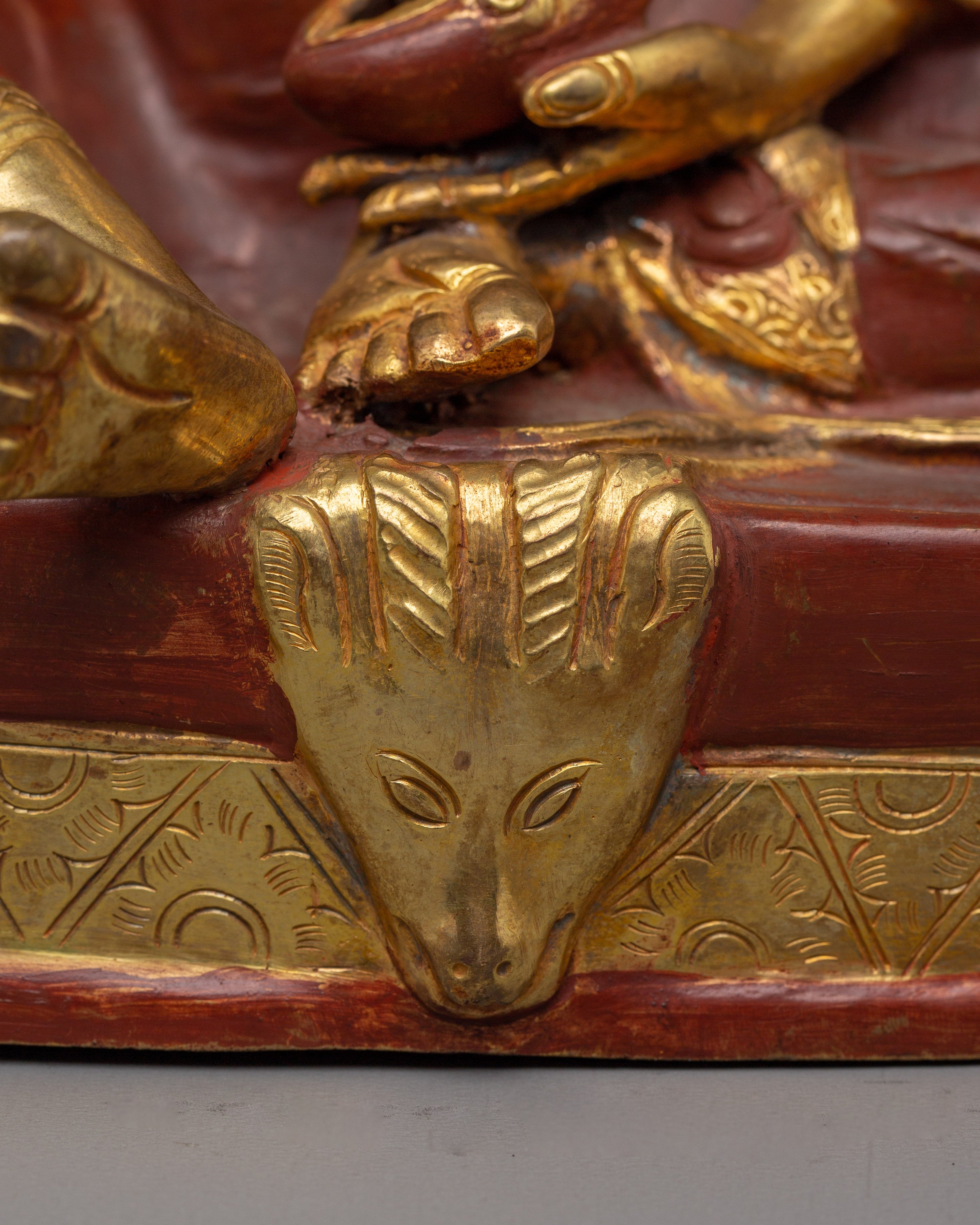 Milarepa Buddha Gold Gilded Copper Sculpture | Buddhist Icon for Meditation