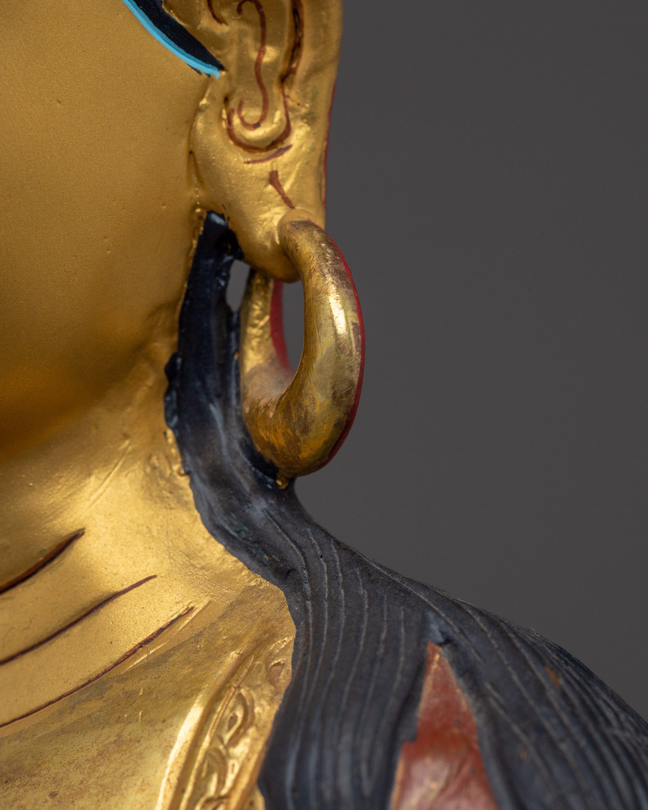 Milarepa Buddha Gold Gilded Copper Sculpture | Buddhist Icon for Meditation