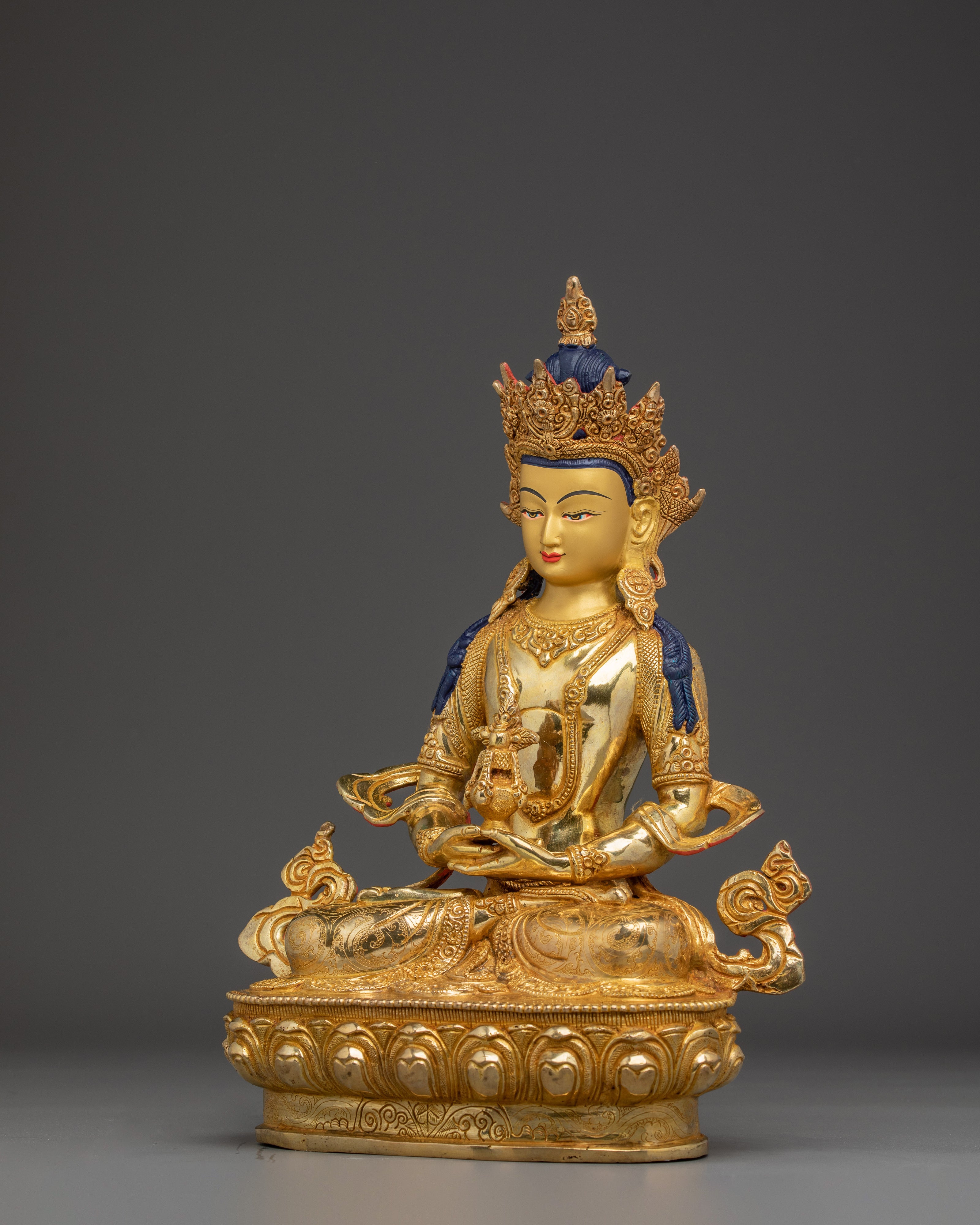 Golden Amitayus Sculpture | Himalayan Crafted Icon for Healing