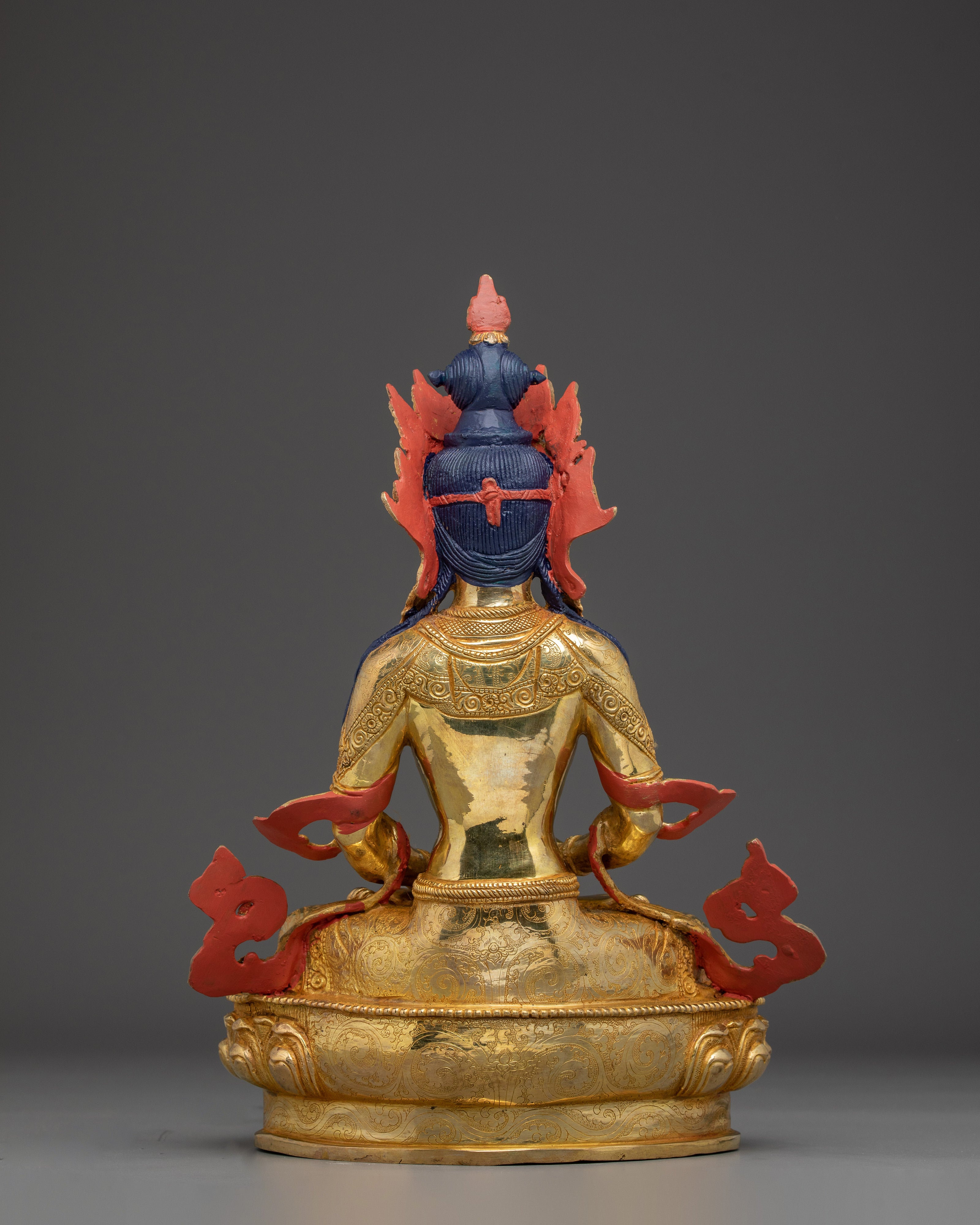 Golden Amitayus Sculpture | Himalayan Crafted Icon for Healing