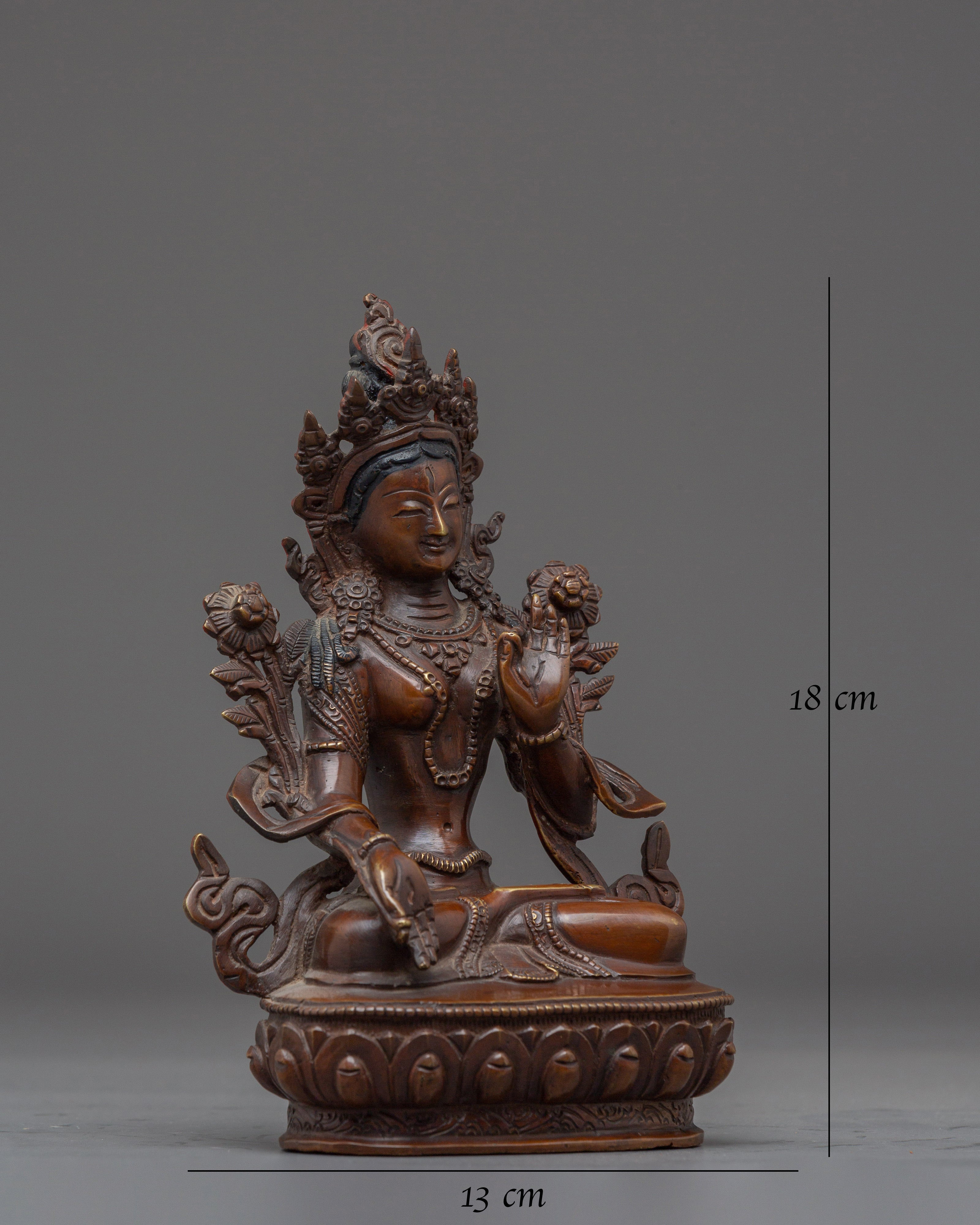 White Tara Copper Sculpture for Healing 