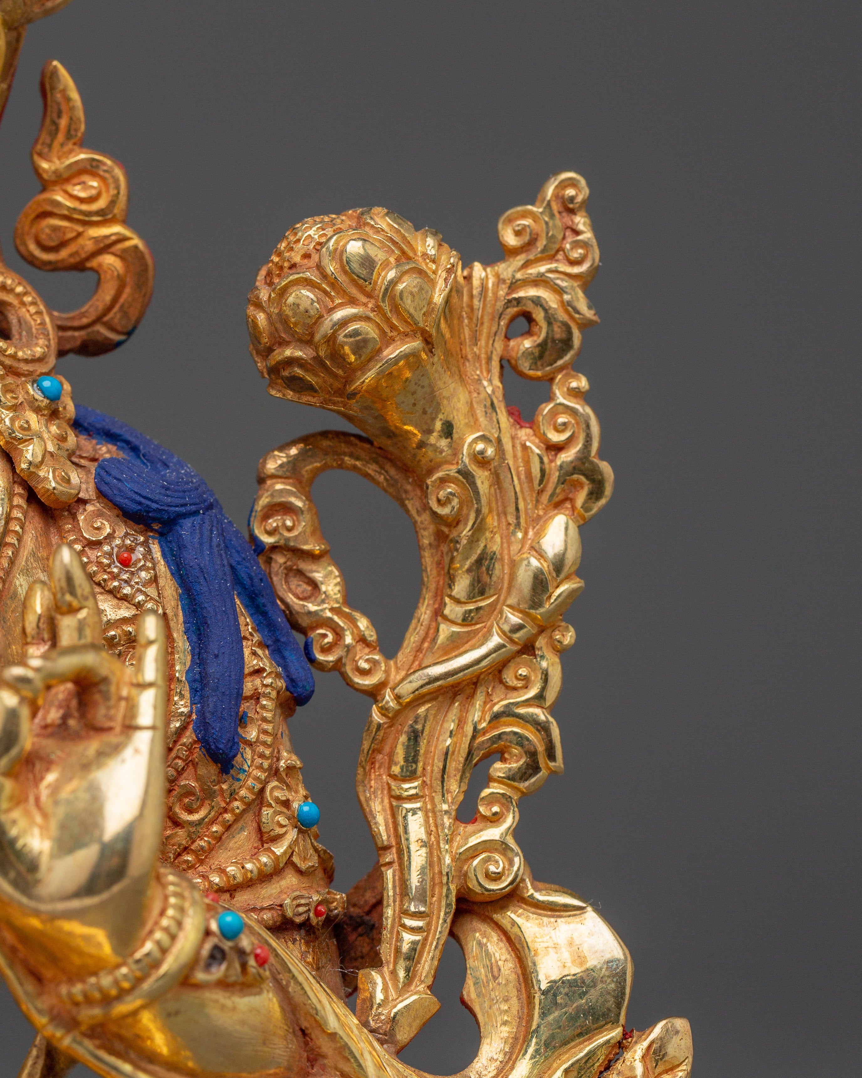 Green Tara Compassion and Protection Statue | Copper with Gold & Acrylic Finish