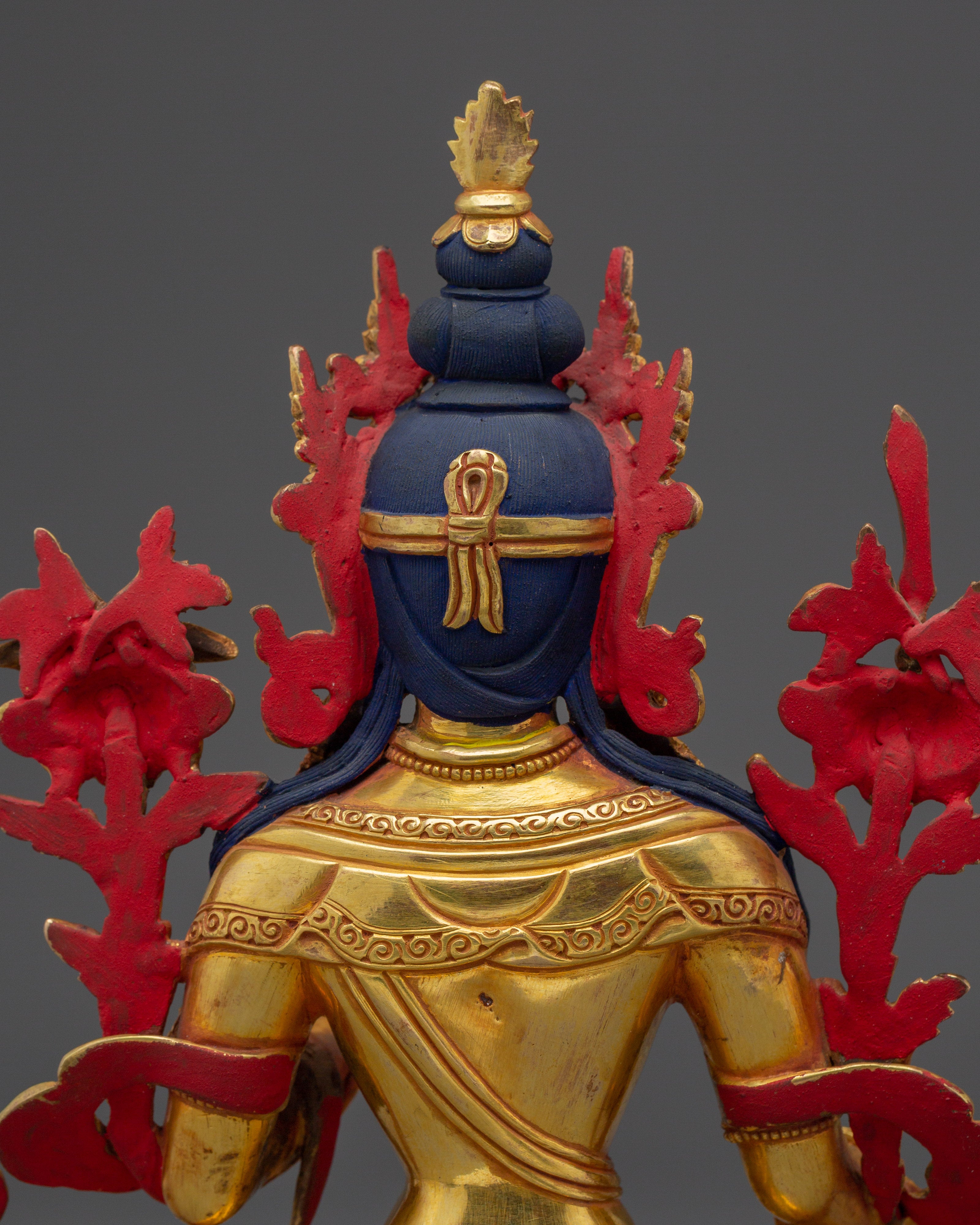 Manjushri 24K Gold Gilded Statue | Spiritual Growth and Meditation