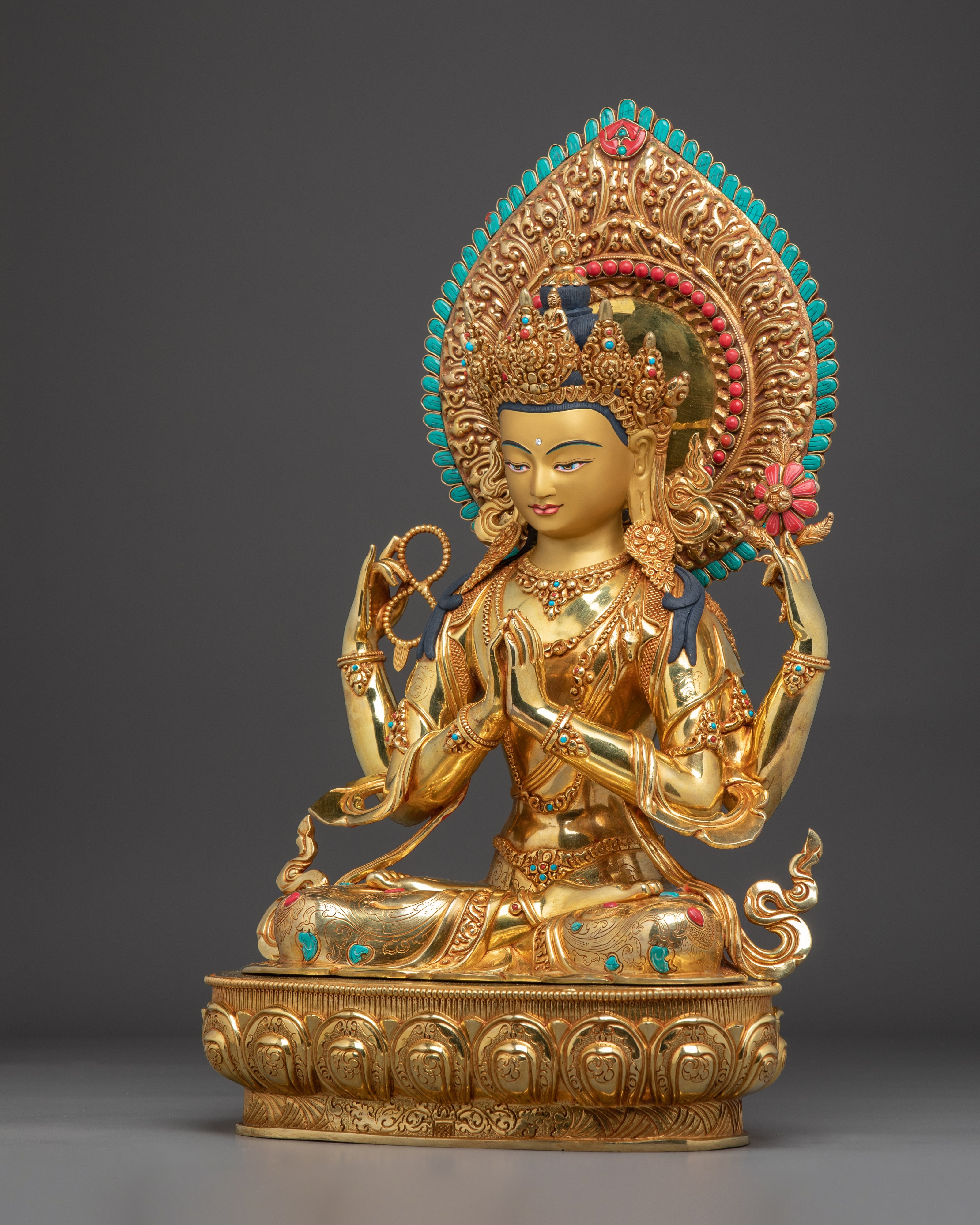 Spiritual Decor Chenrezig Art | Handmade Nepali Sculpture
