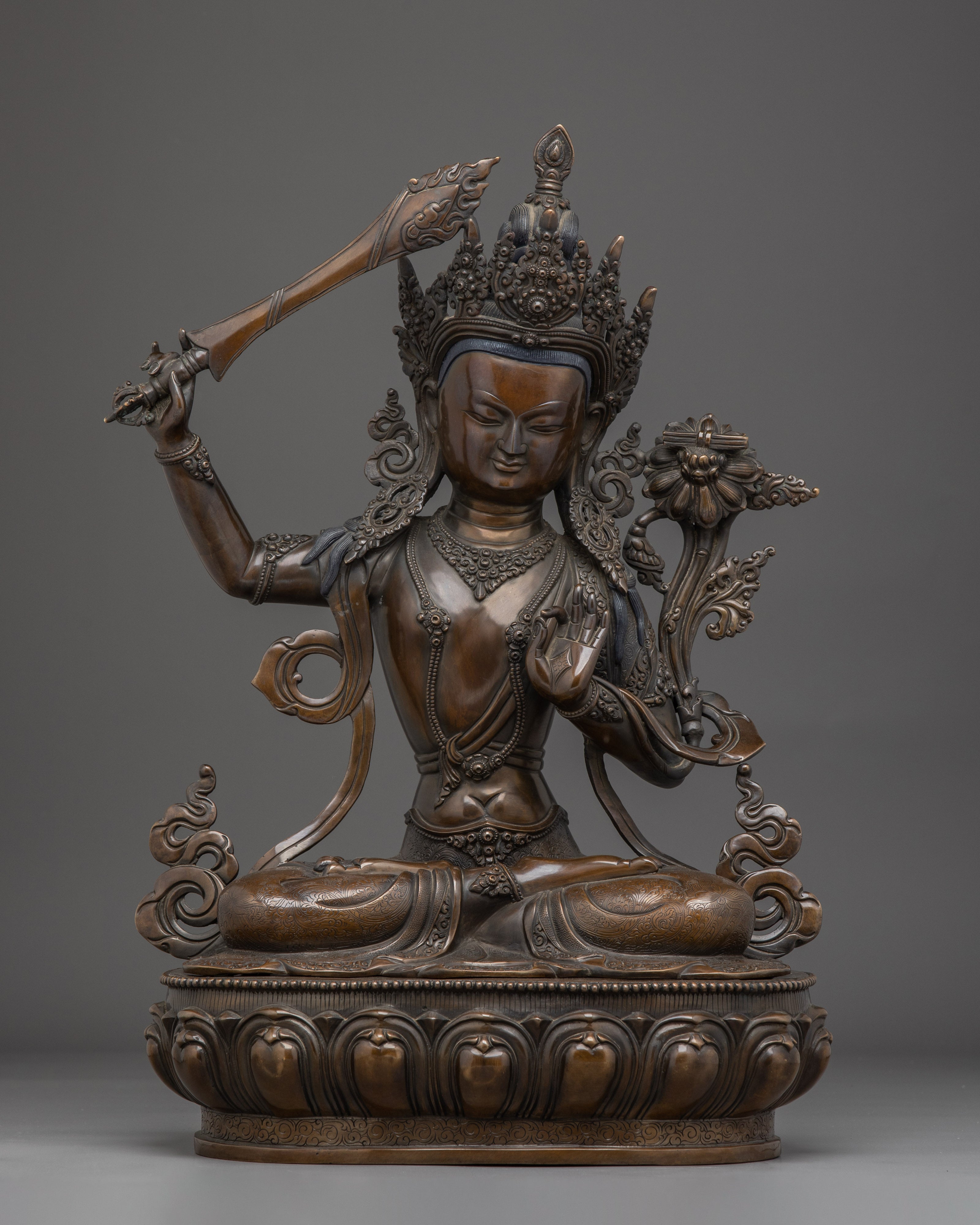 Manjushri Handmade Oxidized Statue