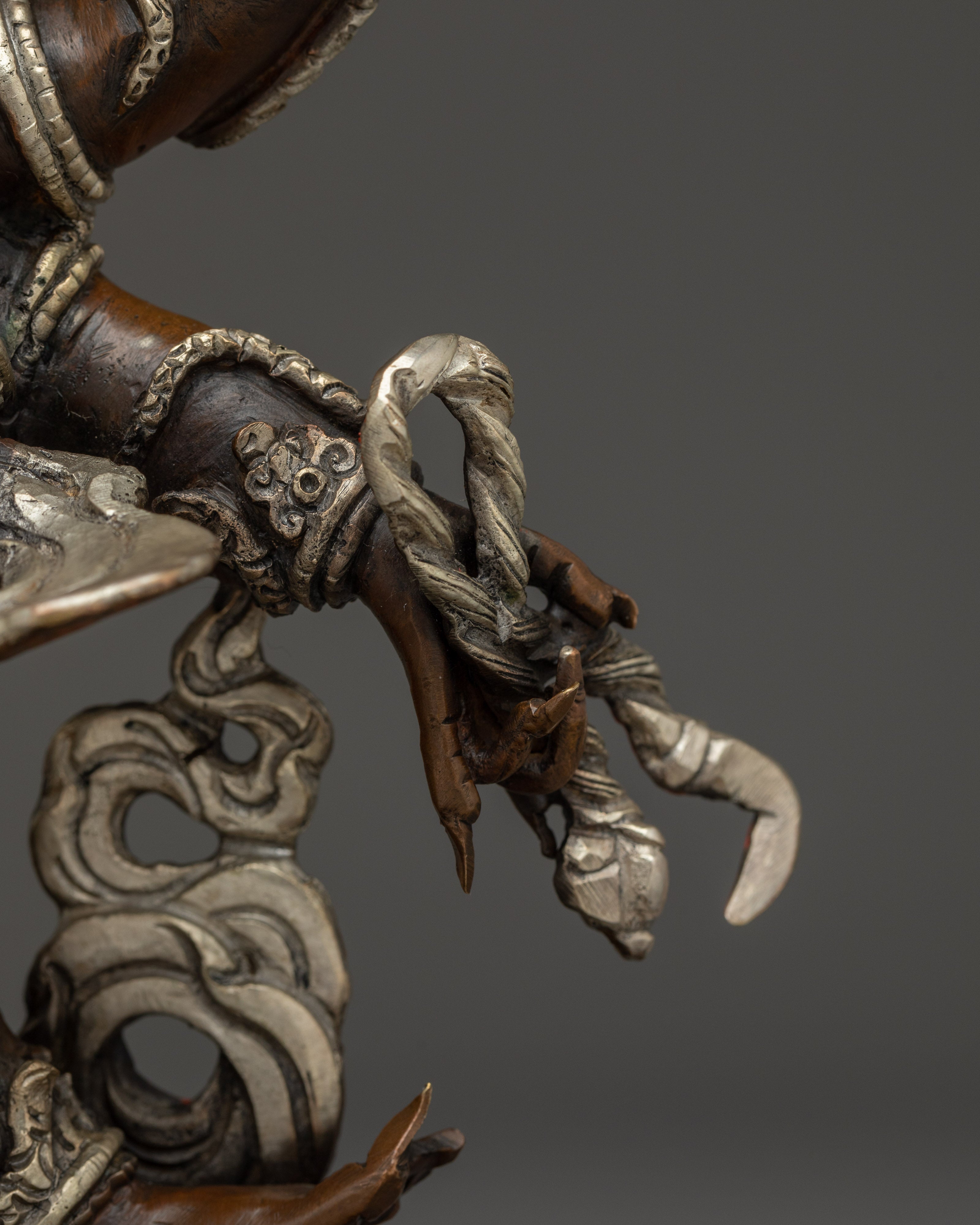 Six Armed Mahakala Statue: Buddhist Protector Deity