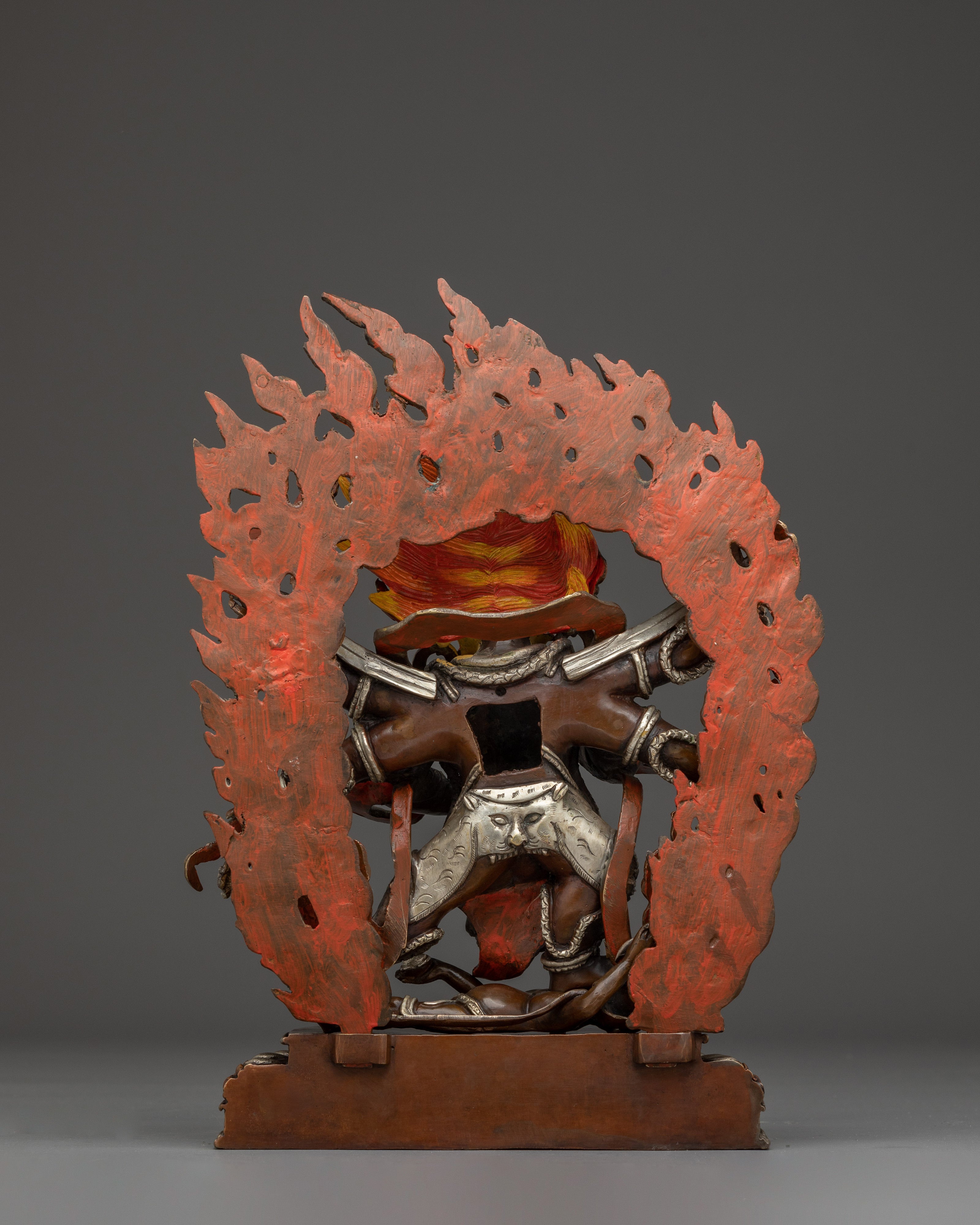 Six Armed Mahakala Statue: Buddhist Protector Deity