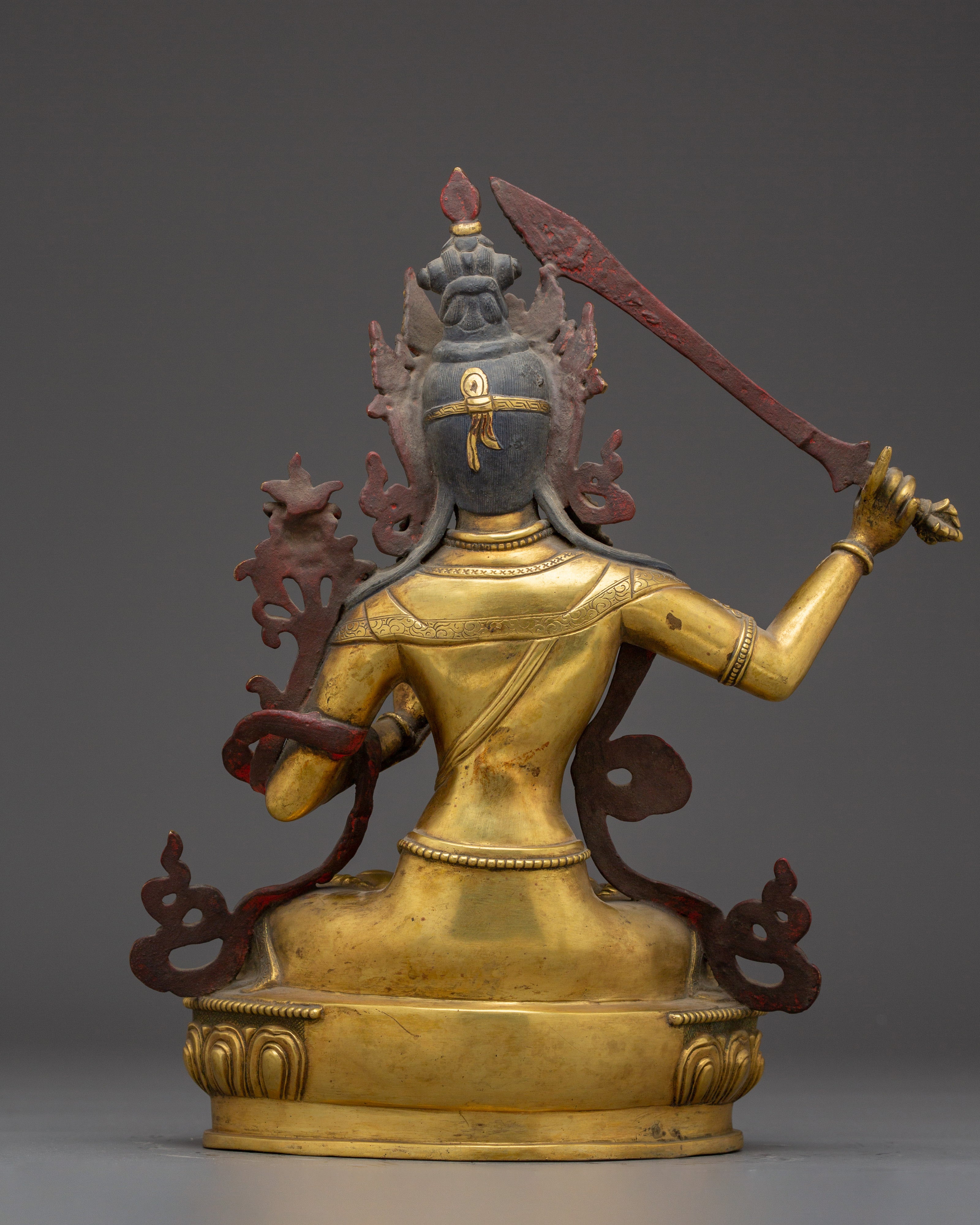 Tibetan Bodhisattva Manjushri Handmade Art | Buddhist Spiritual Decor