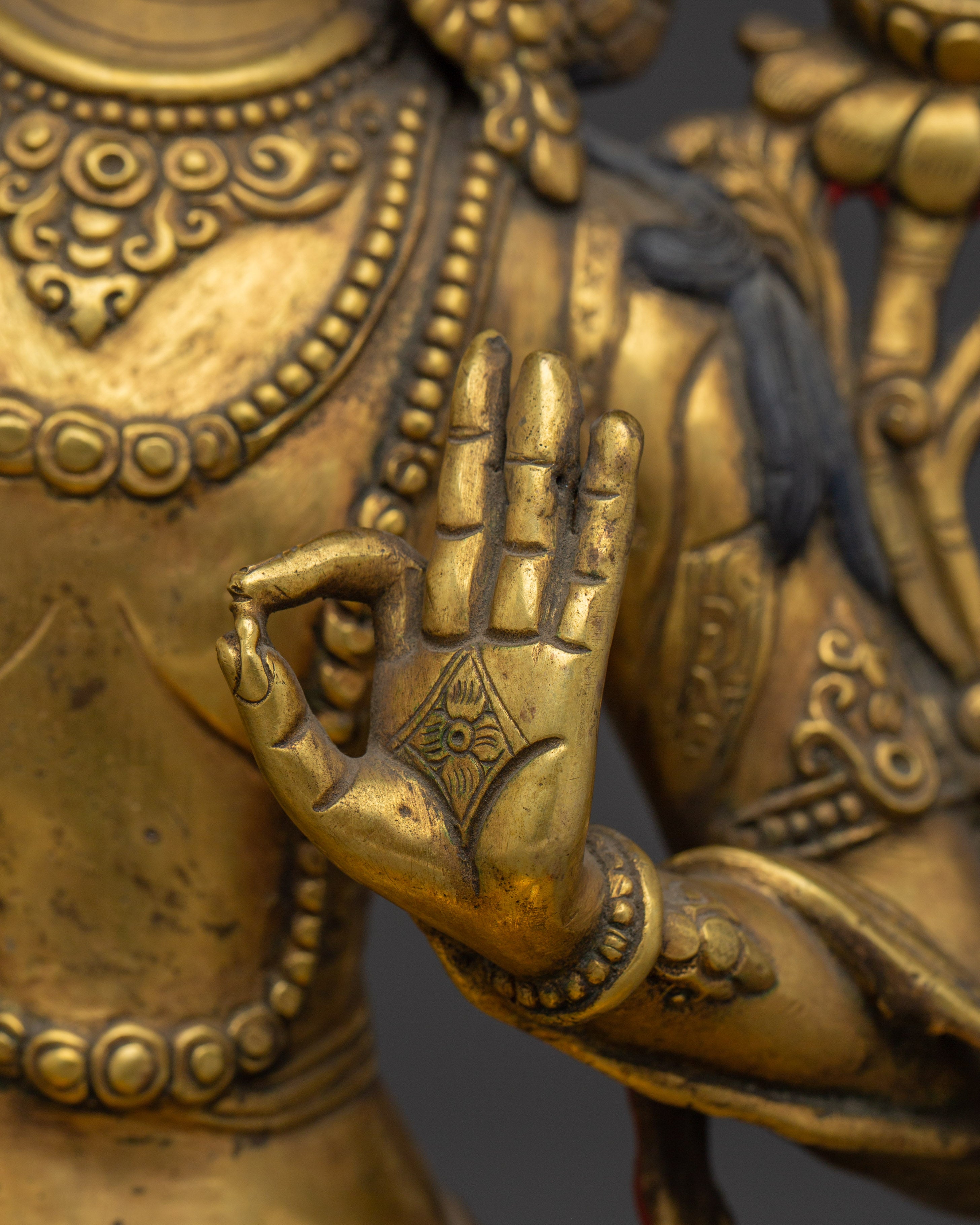 Tibetan Bodhisattva Manjushri Handmade Art | Buddhist Spiritual Decor