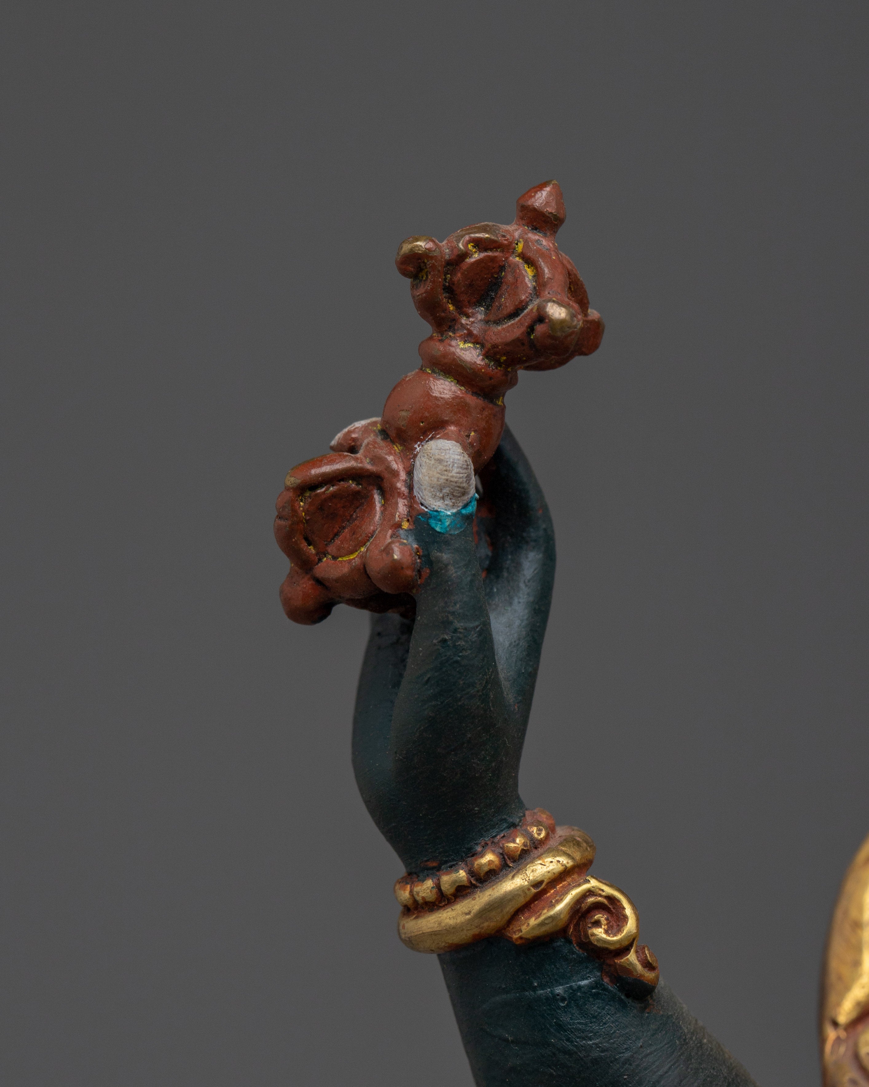 Vajrapani Colorful Copper Statue | Tibetan Protector Deity Sculpture